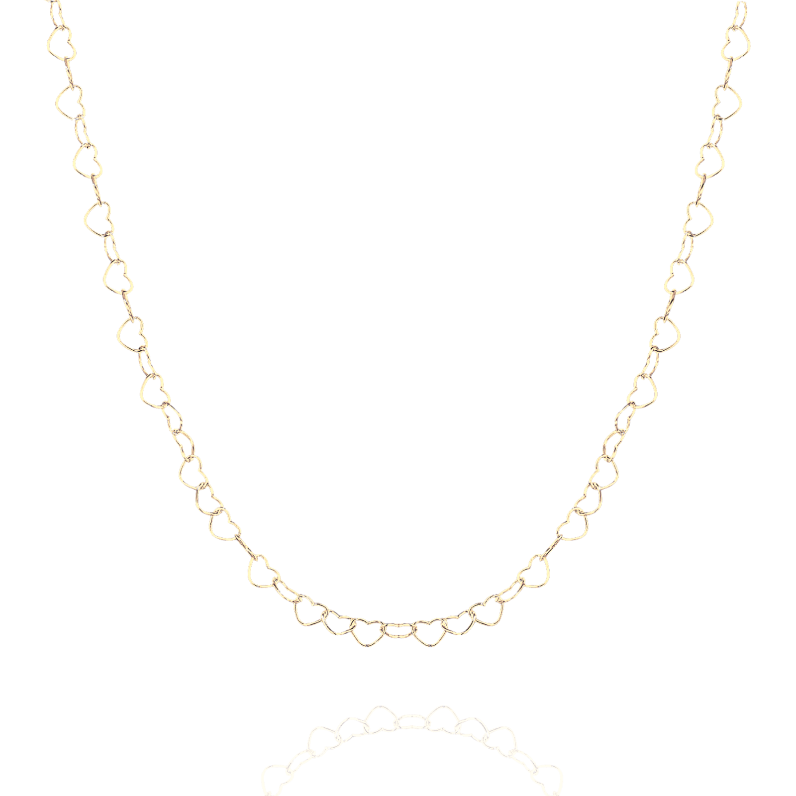 Women’s Love Heart Sterling Silver Chain Necklace - Gold Spero London