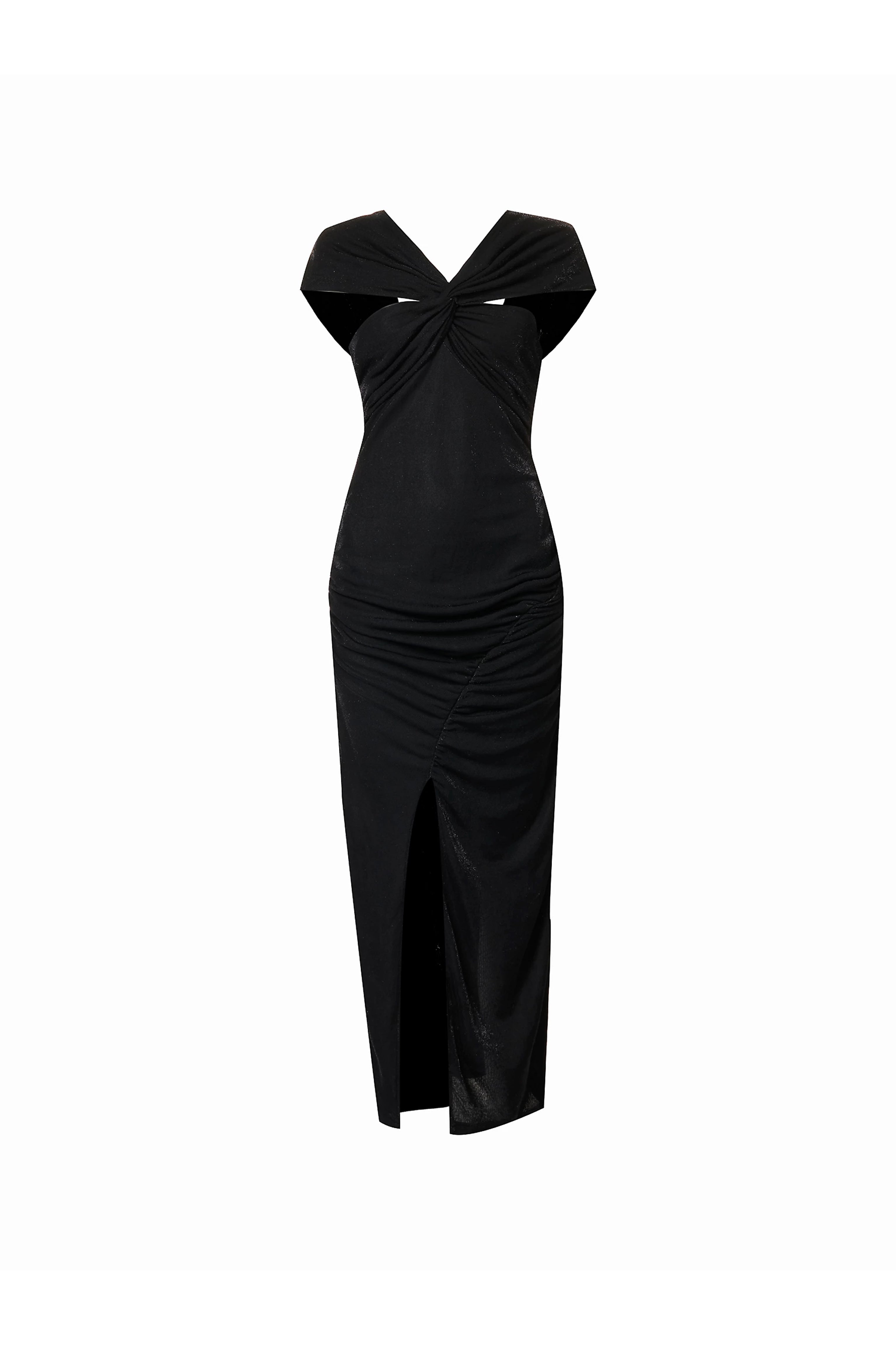 Amy Lynn Women's Audrey Black Bardot Midi Dress