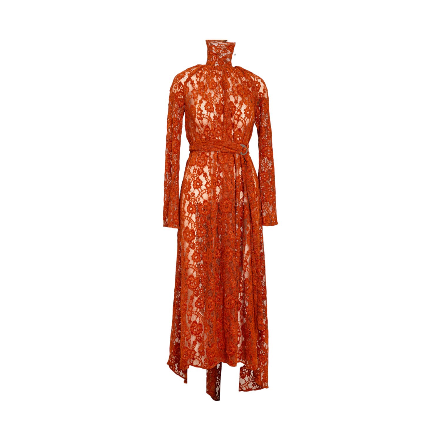 Artista Women's Yellow / Orange Lovers Lace Maxi Dress In Yellow/orange