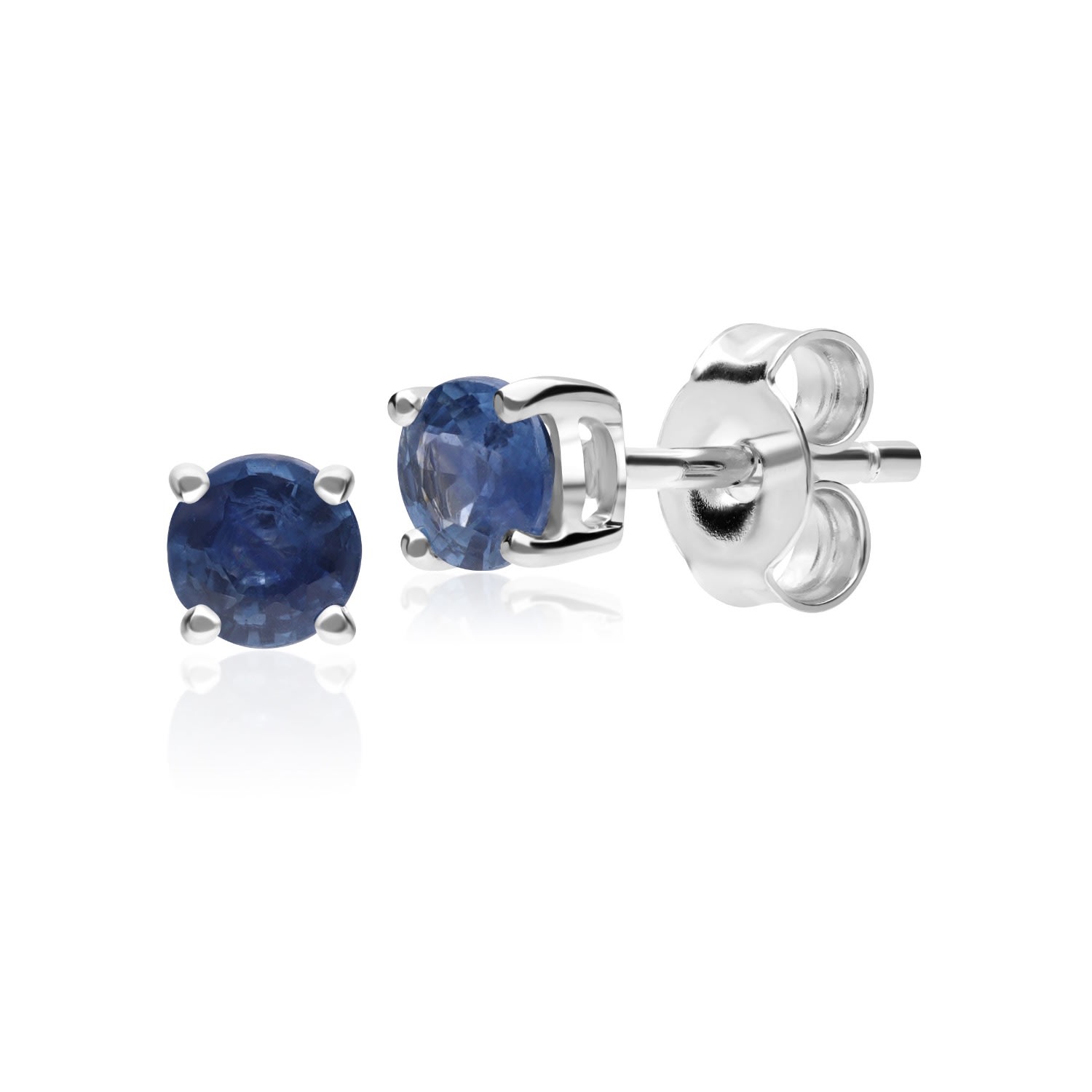 Women’s Blue Sapphire Stud Earrings In White Gold Gemondo