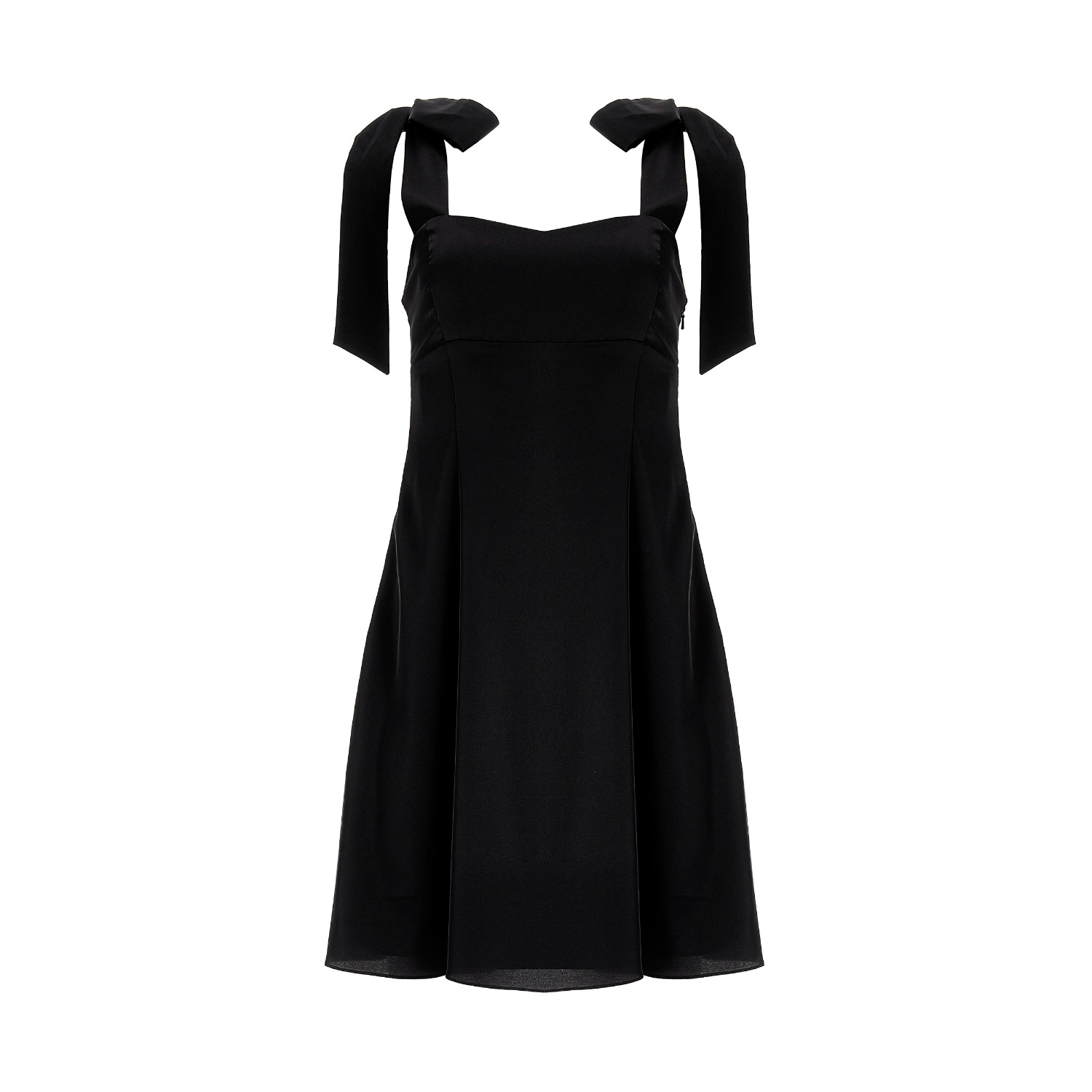 Lita Couture Ribbon-strap Flared Mini Dress - Black