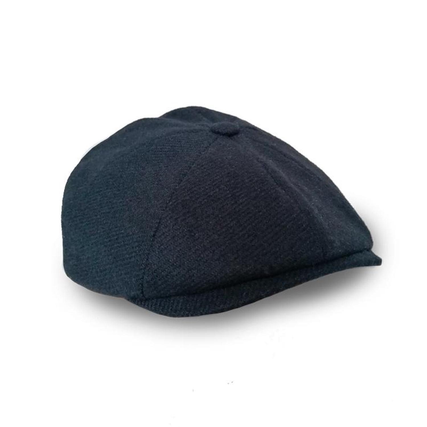 Men’s Jacks Knight Newsboy Cap In Black Merino Lambswool Extra Large Mister Miller - Master Hatter