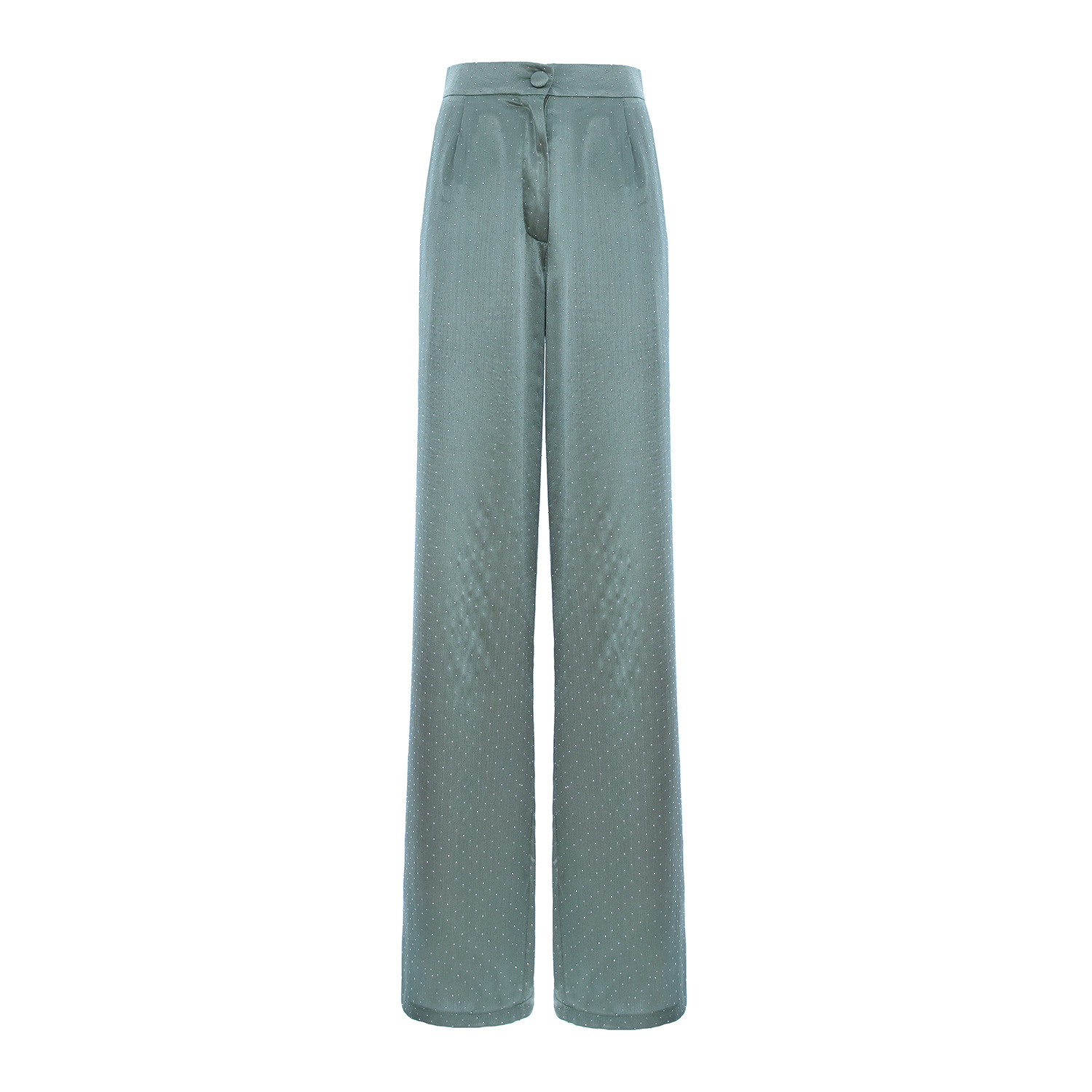 Bluzat Women's Green Mint Straight Trousers In Green