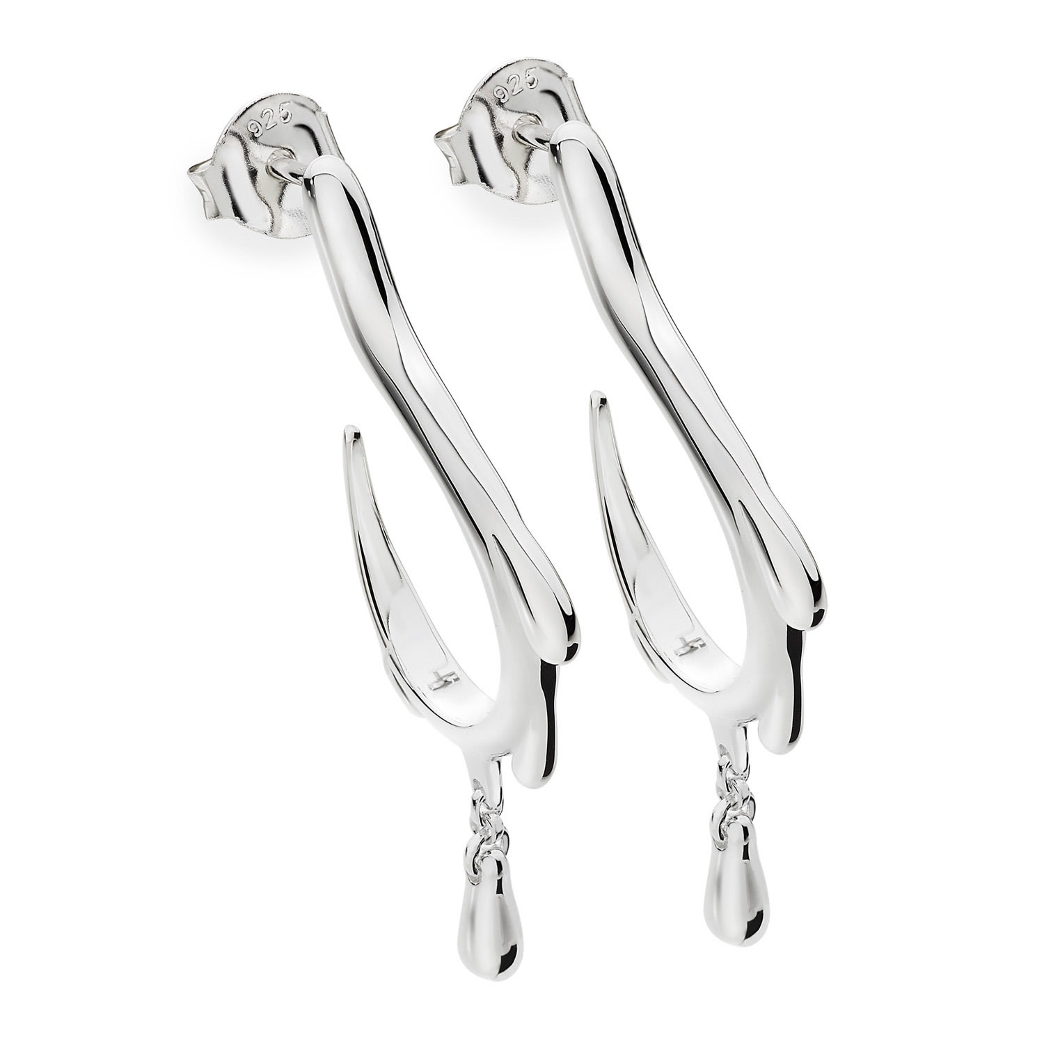 Lucy Quartermaine Women's Silver Dripping Hoop Earrings In Metallic