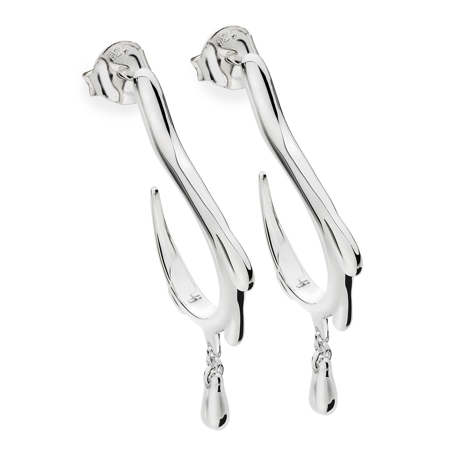 Women’s Silver Dripping Hoop Earrings Lucy Quartermaine