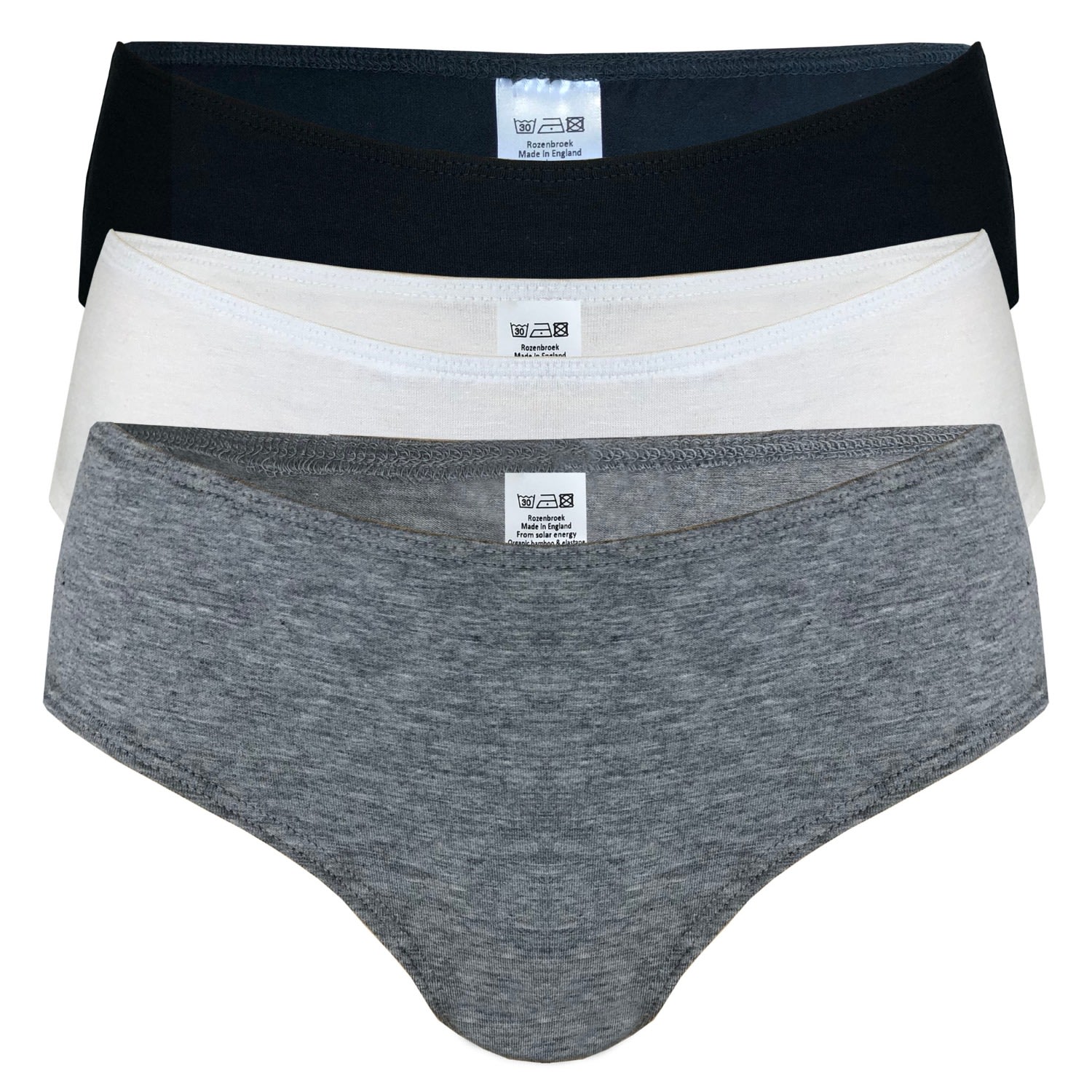 Women’s Mixed Organic Bamboo Full Brief- Pack Of 3 Large Rozenbroek