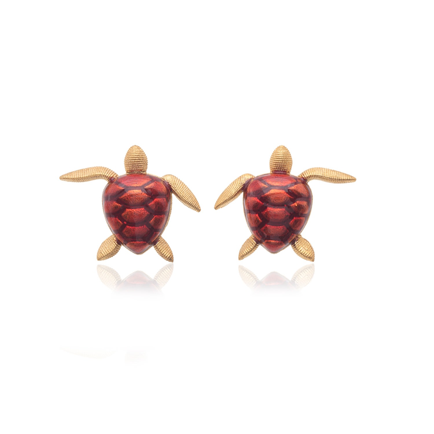 Milou Jewelry Women's Red Sea Turtle Earrings In Red