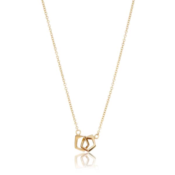 Lily & Roo Solid Gold Interlinking Two Ring Necklace