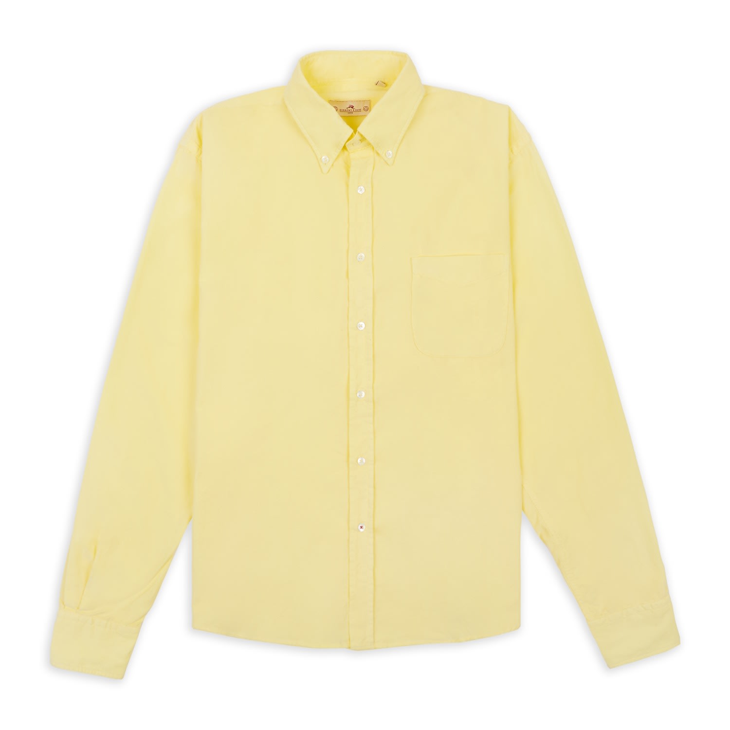 Men’s Yellow / Orange Button-Down Baby Cord Shirt - Yellow Medium Burrows & Hare