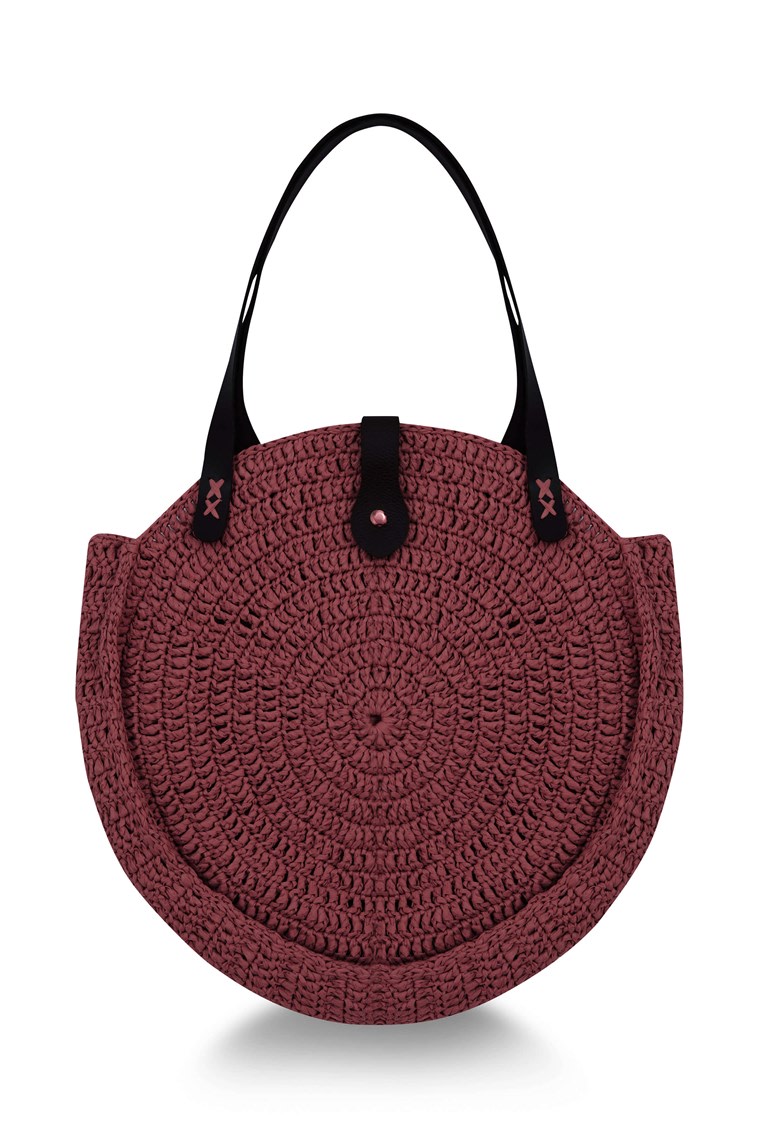 Brown Kai Bag Hand Knitted Women’s Shoulder Bag / Pale Brick Color One Size Peraluna