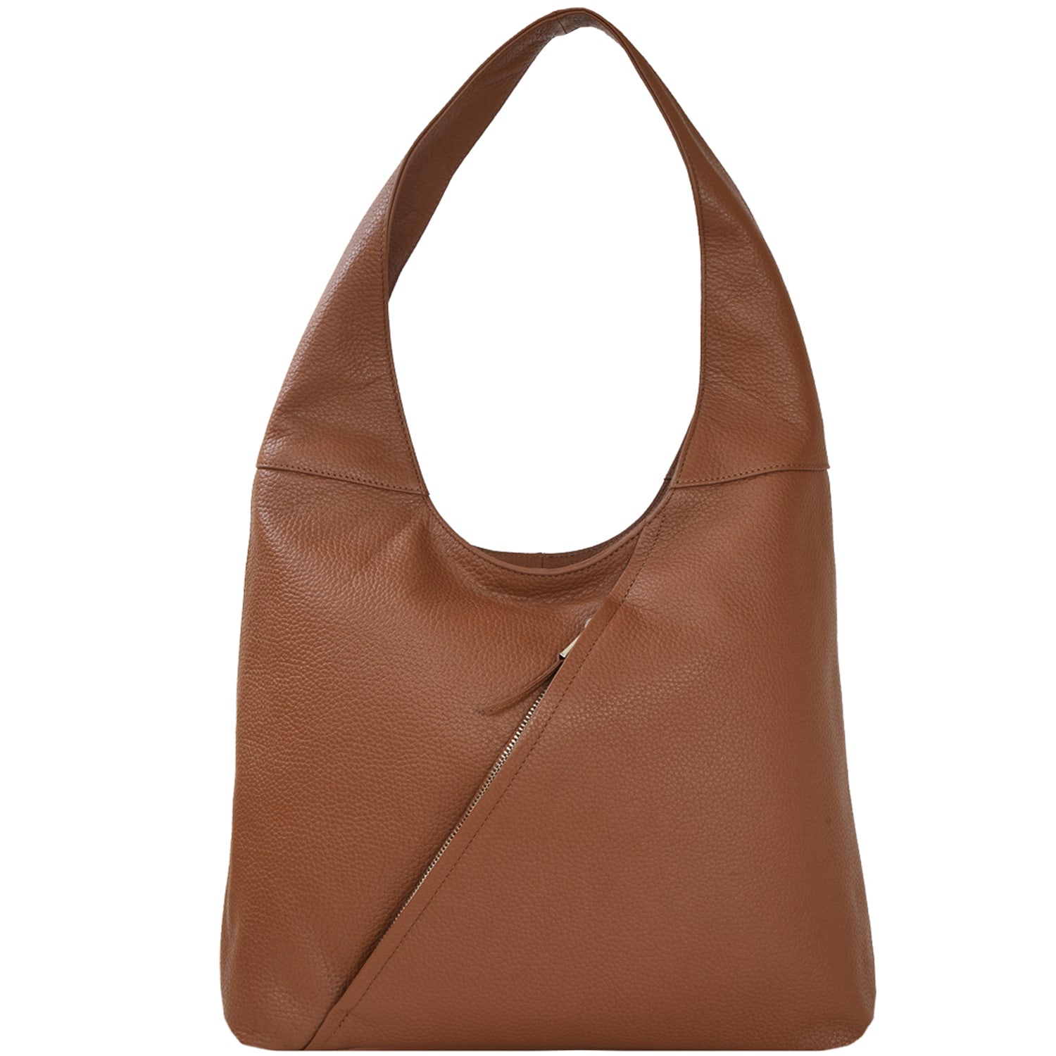 Women’s Brown Tan Leather Zip Shoulder Hobo Bag Brix+Bailey