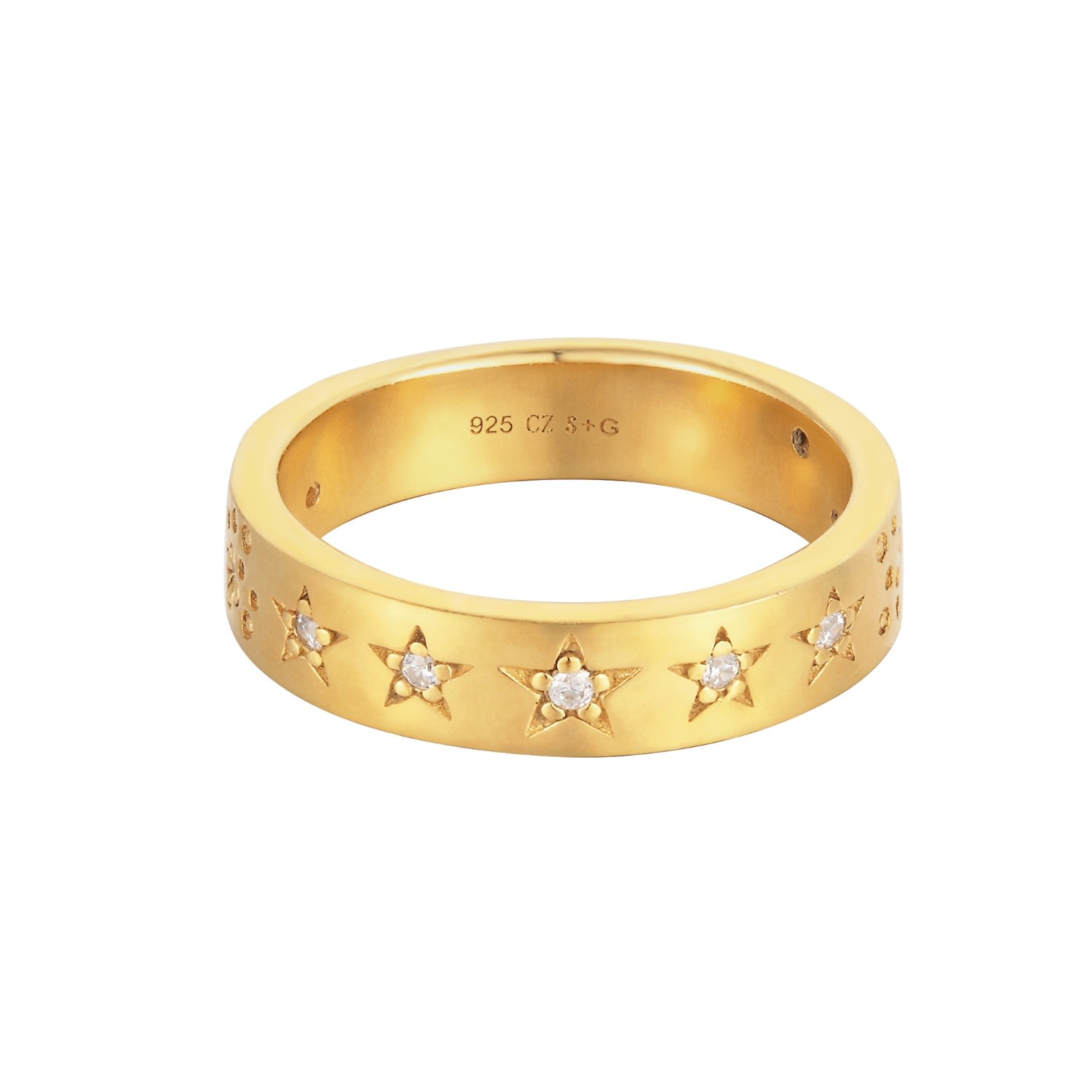 Women’s 22Ct Gold Vermeil Star Studded Constellation Ring Seol + Gold