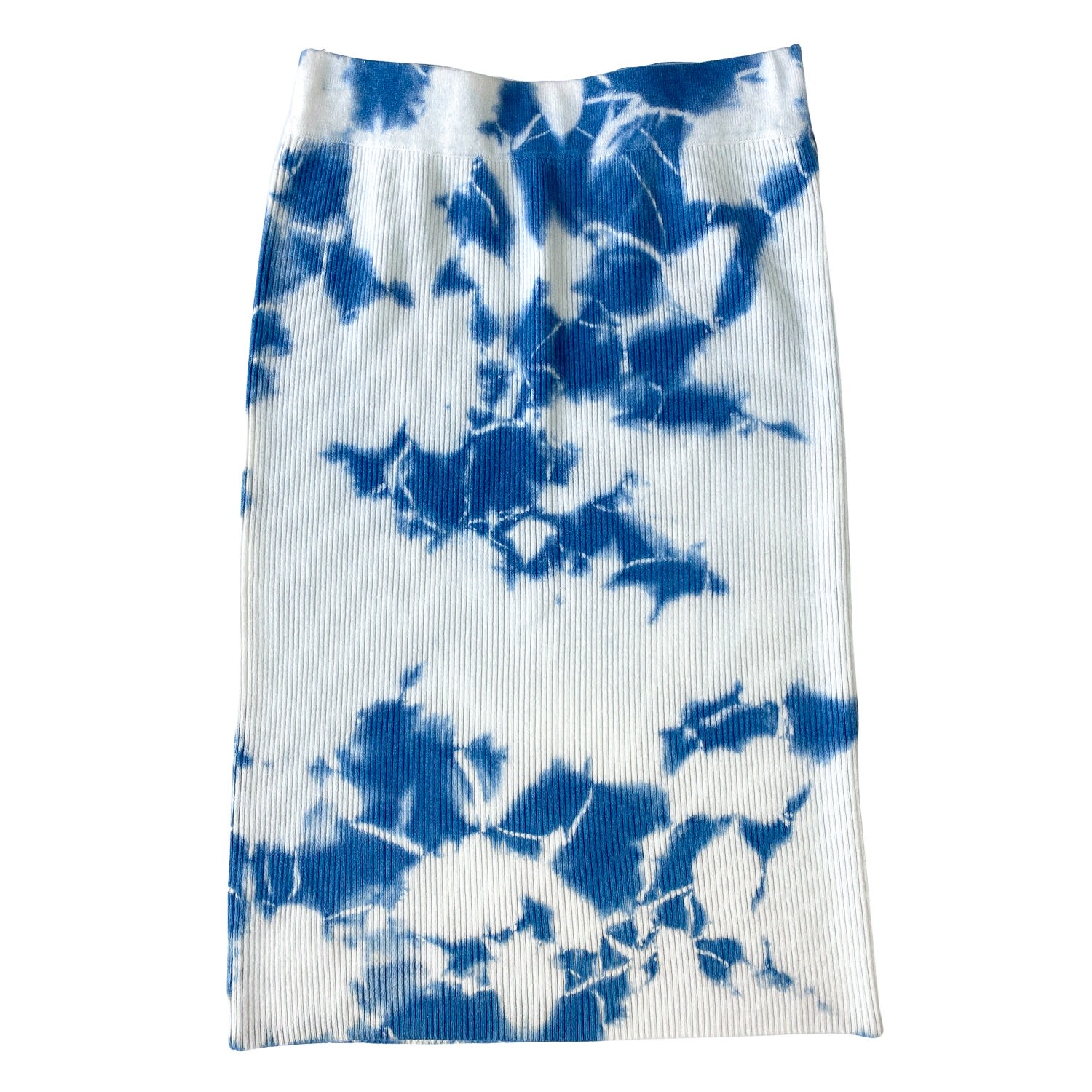 Women’s Cashmere Midi Skirt - Indigo Blue Tie Dye Small Zenzee