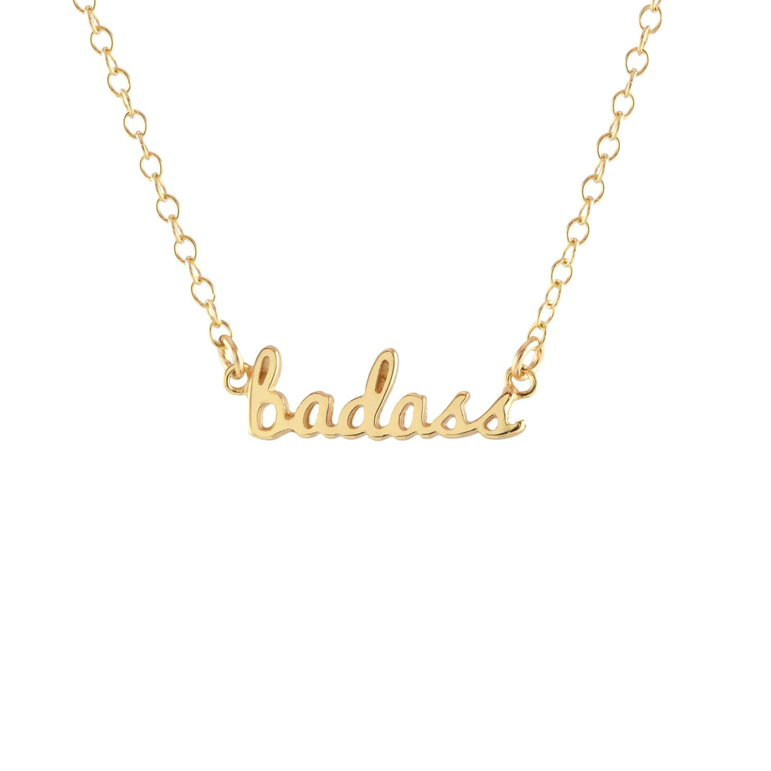 Women’s Badass Charm Necklace Gold Vermeil Kris Nations