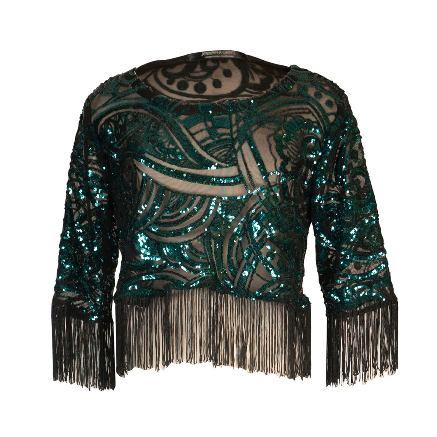emerald sequin top