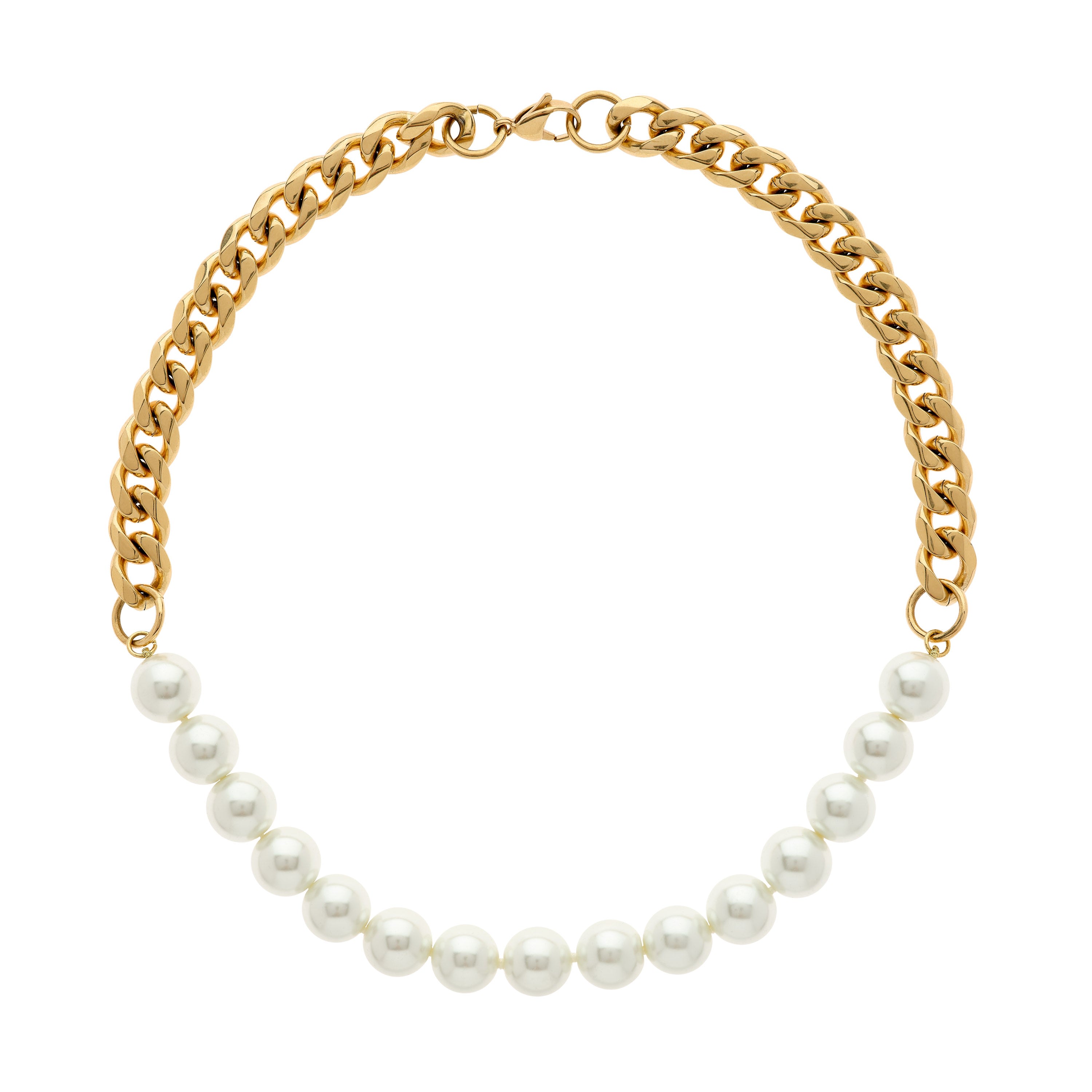 Emma Holland Jewellery Women's Gold / White Pearl & Chain Chunky Necklace
