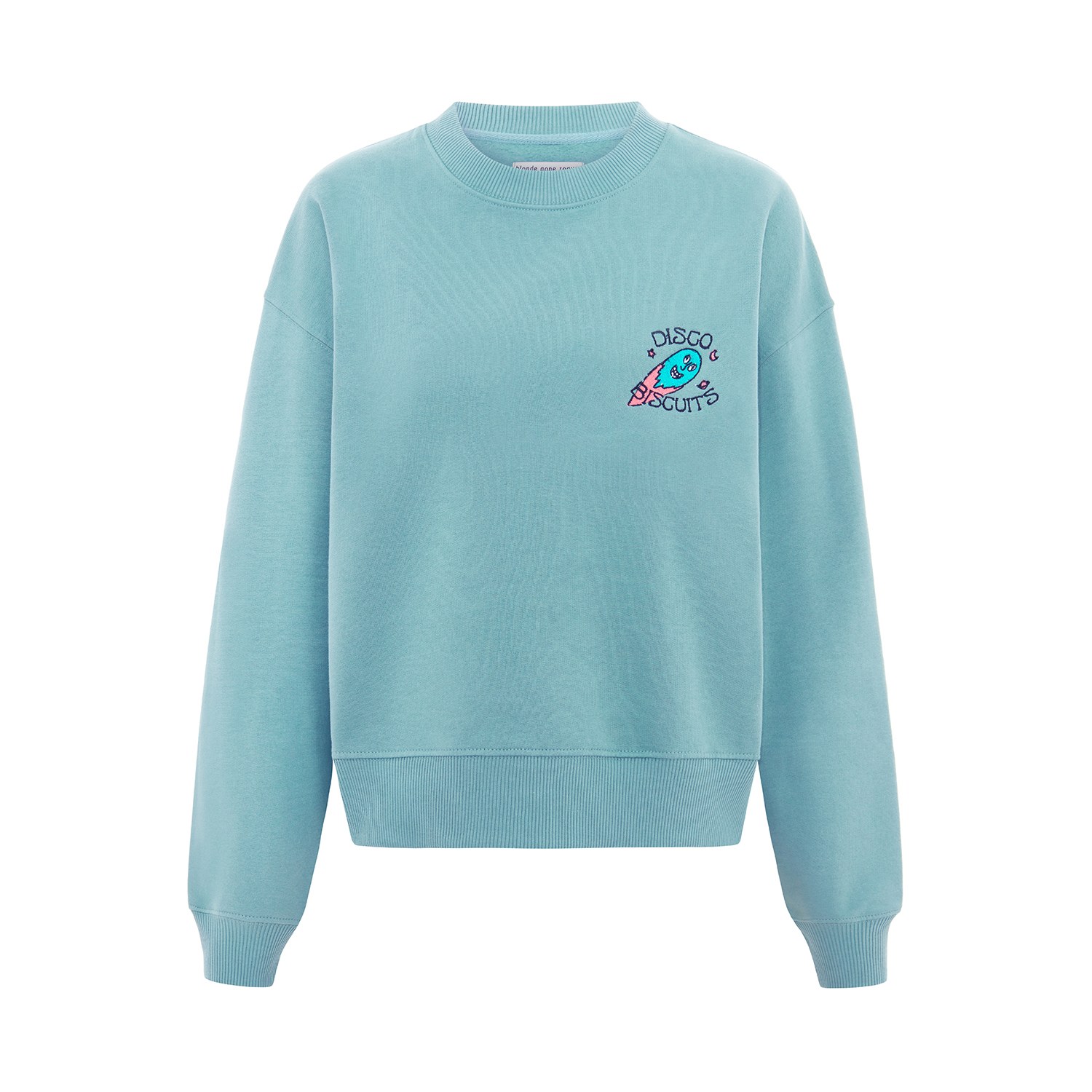Blonde Gone Rogue Women's Disco Trip Embroidery Organic Cotton Sweatshirt In Light Green In Green