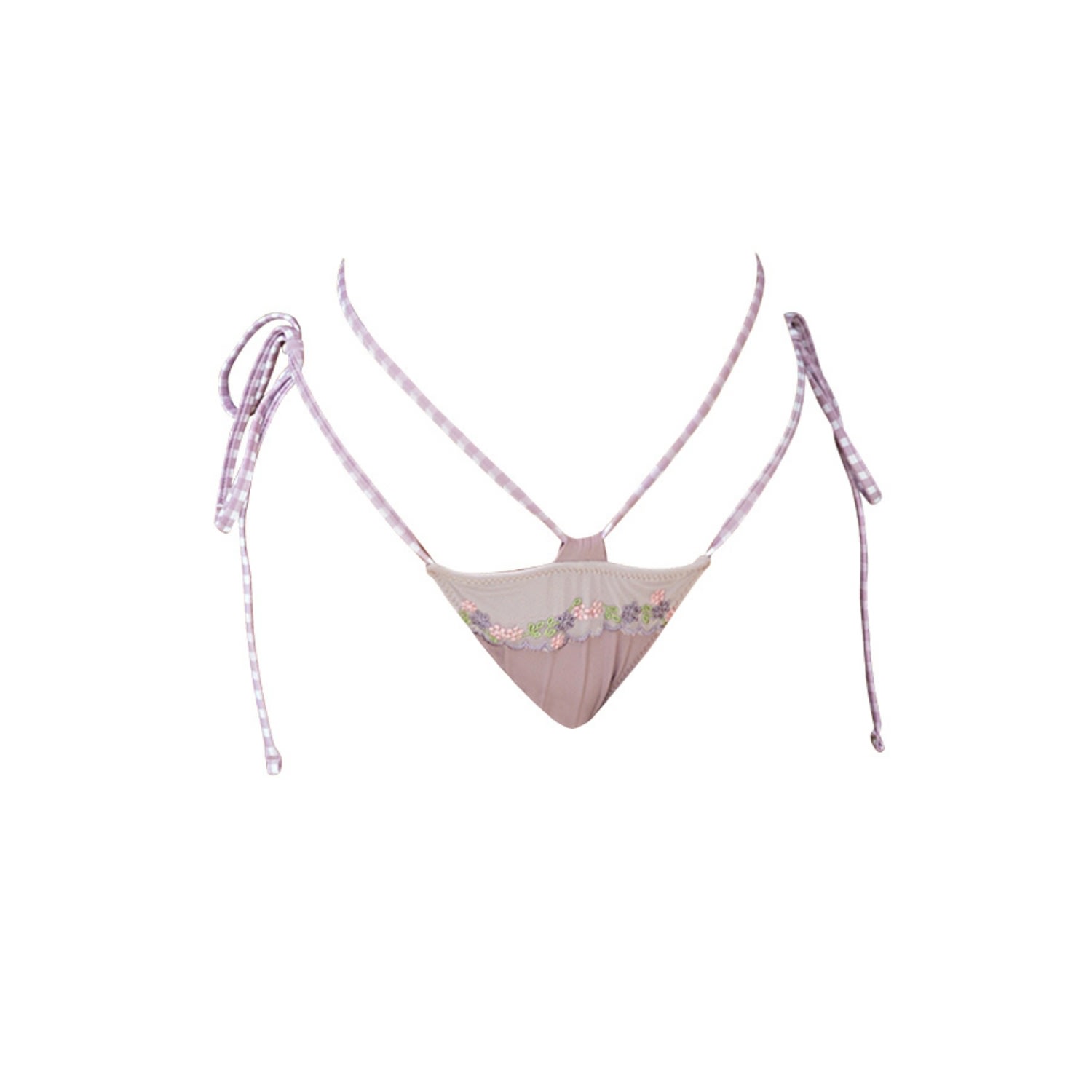 Ivy Swimwear Women's Pink / Purple Aster In Lavender Plaid Bikini Bottoms In Pink/purple