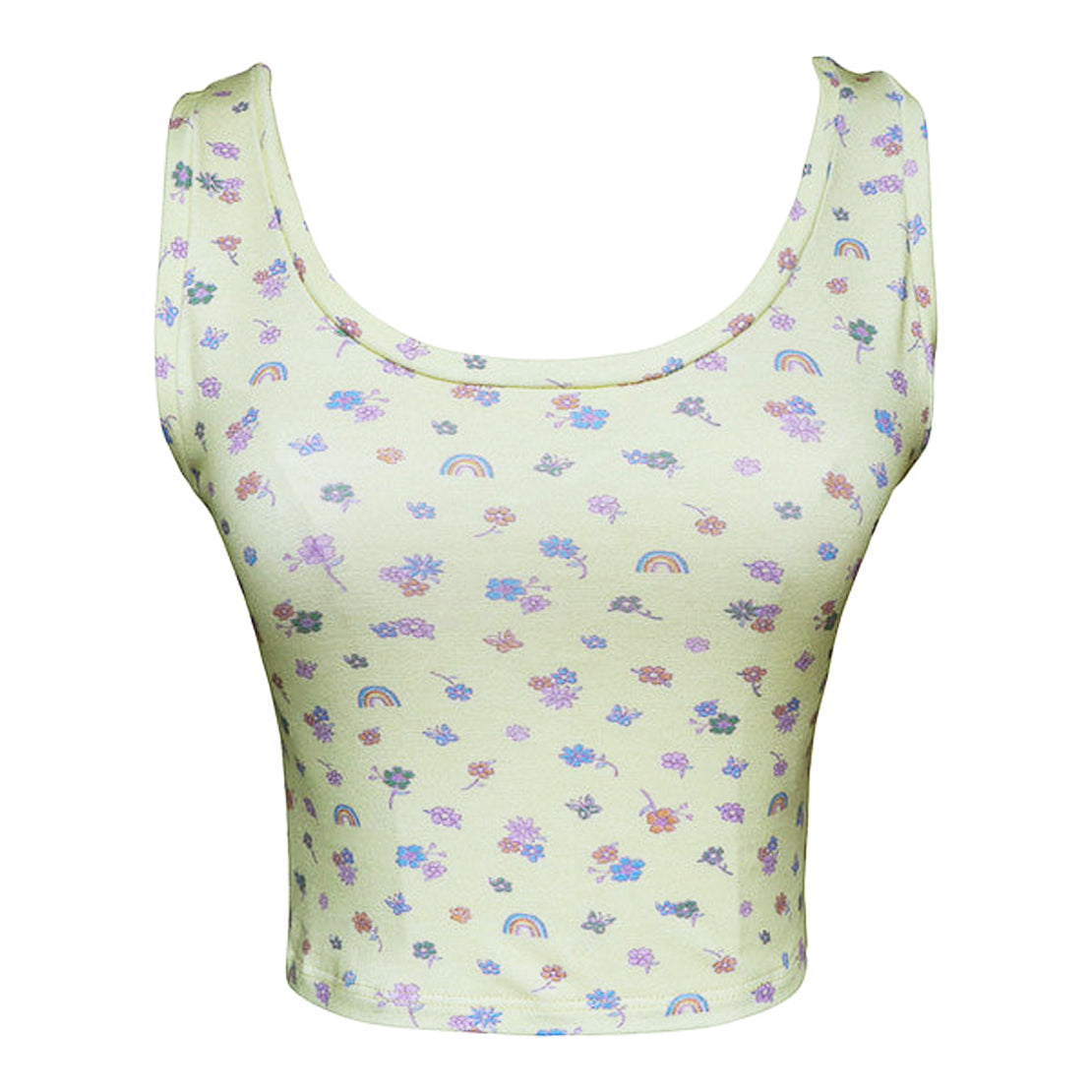 Cloud Haven Women's Yellow / Orange  Ditsy Floral Tank |rainbow & Flower Graphic Yellow In Yellow/orange