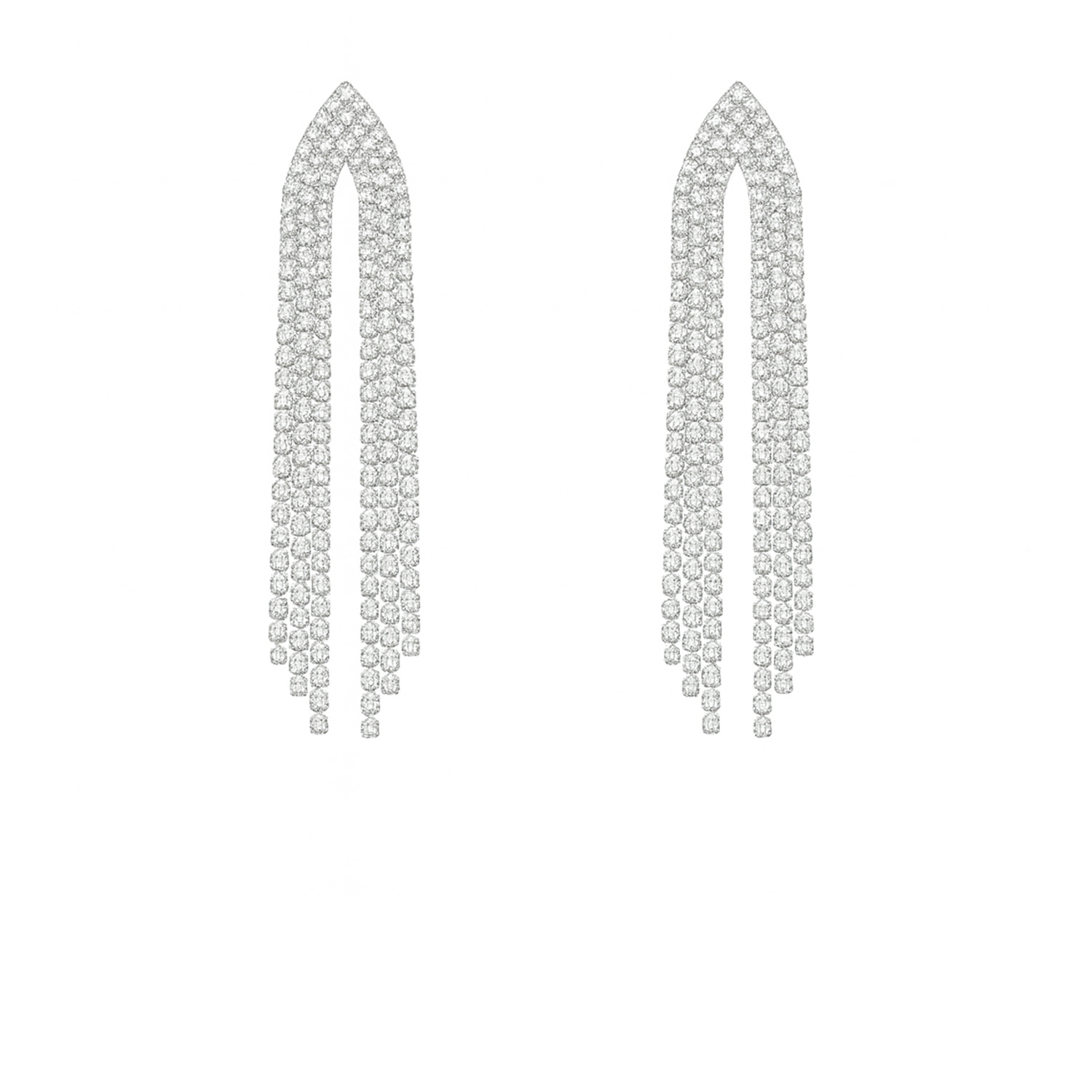 The Gala Women's Silver Arrowhead Crystal Waterfall Earrings In Metallic