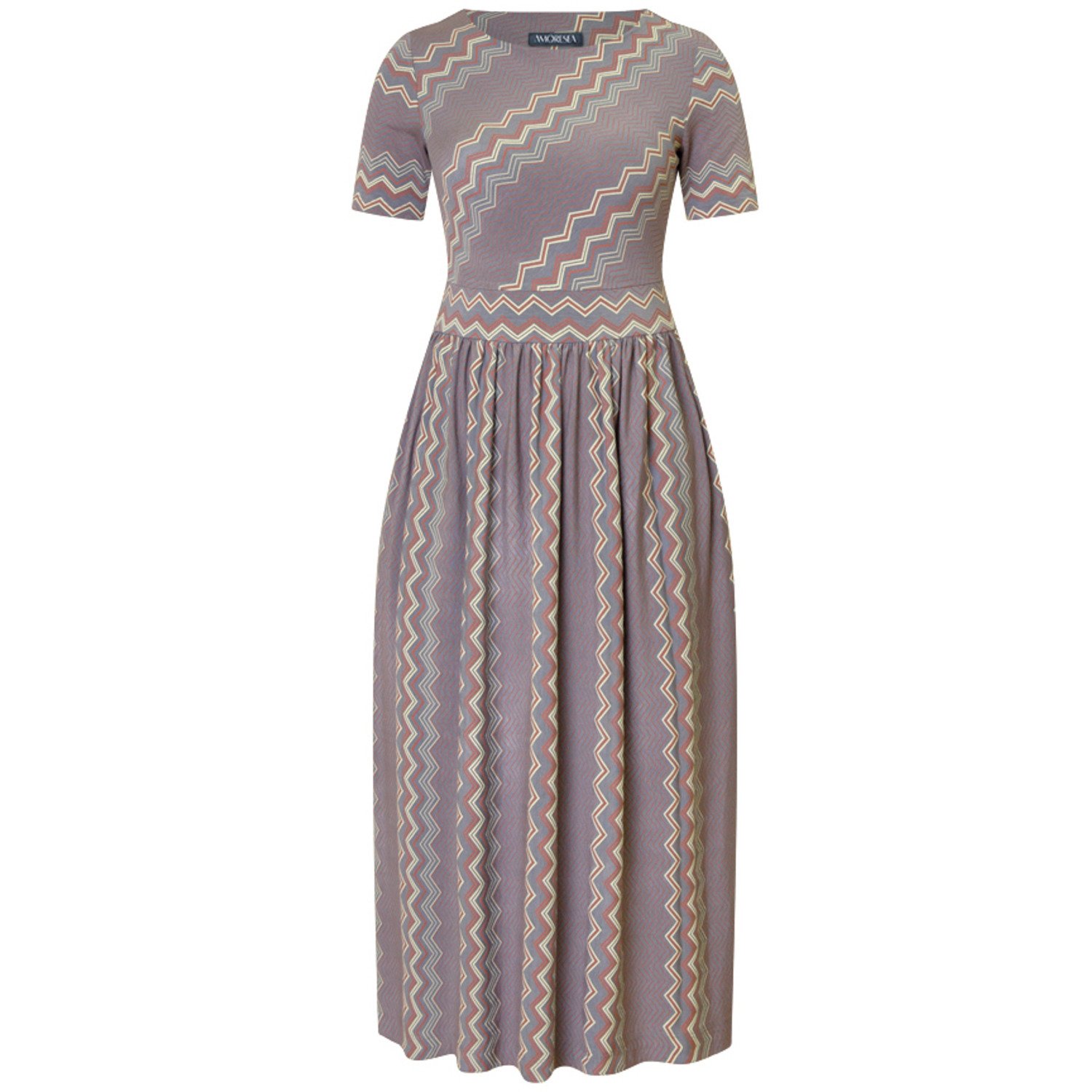 Amoresea Women's Dreamy Multi Colour Jersey Midi Dress With Pockets