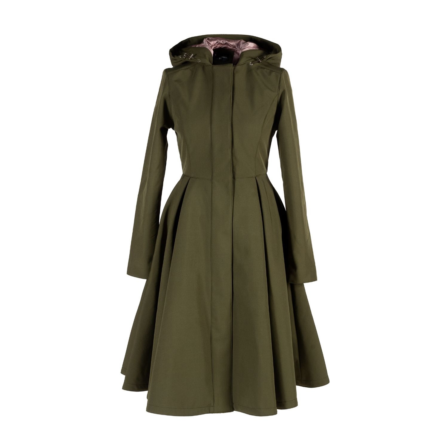Rainsisters Khaki Green Waterproof Coat For Women: Moss Green In Green
