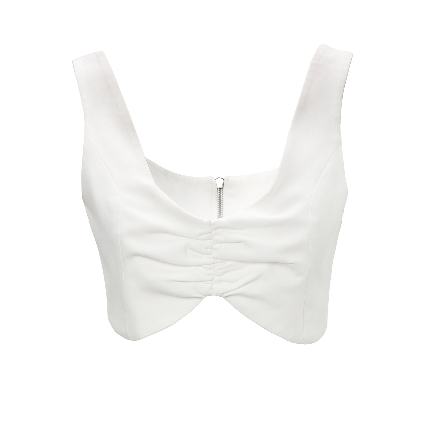 Women’s White Top With Pleats Extra Small Bluzat