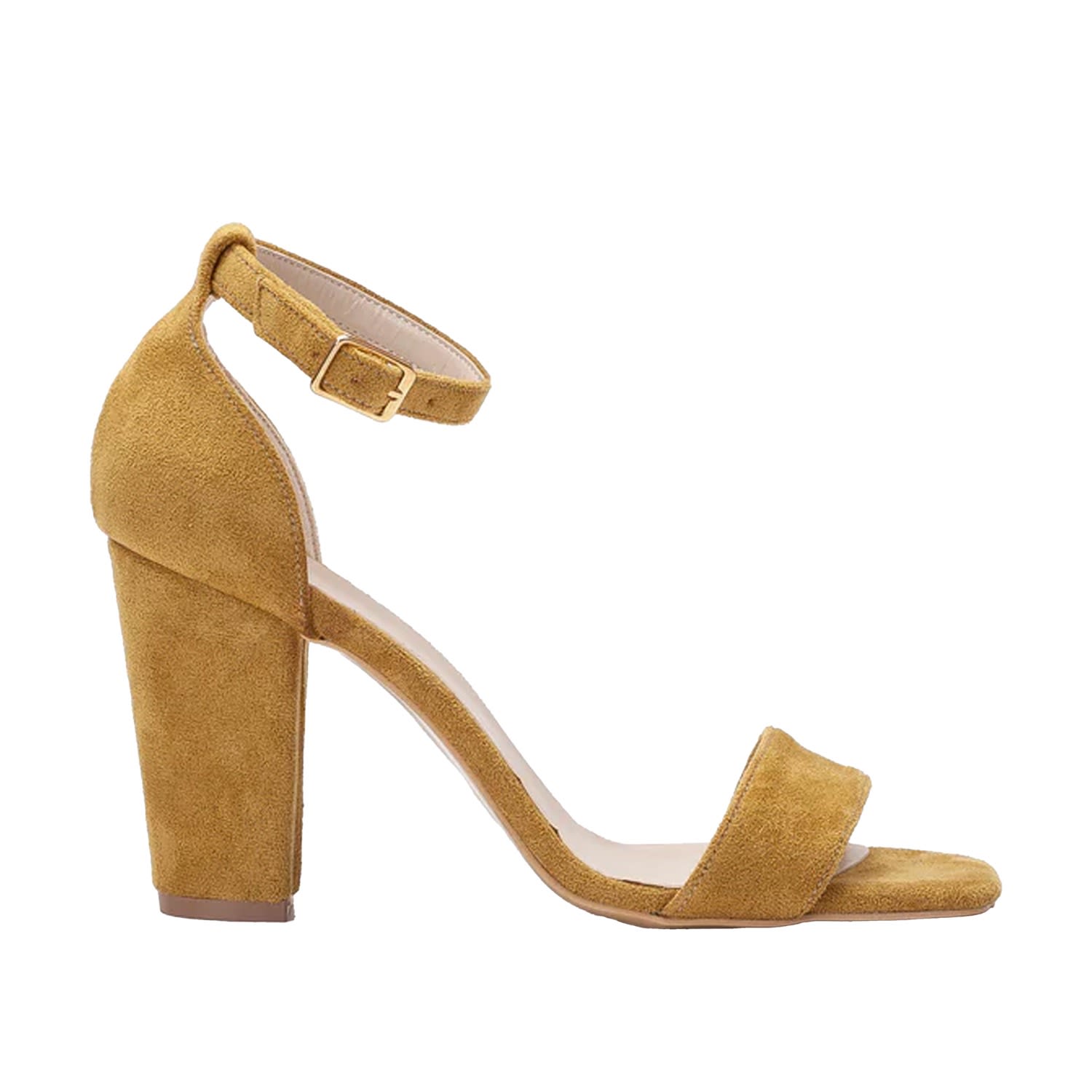 Forever & Always Shoes Women's Yellow / Orange Jess - Mustard Yellow Suede Sandals In Yellow/orange