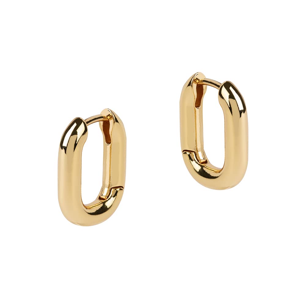 Amadeus Women's Bella Mini Rectangular Gold Earrings