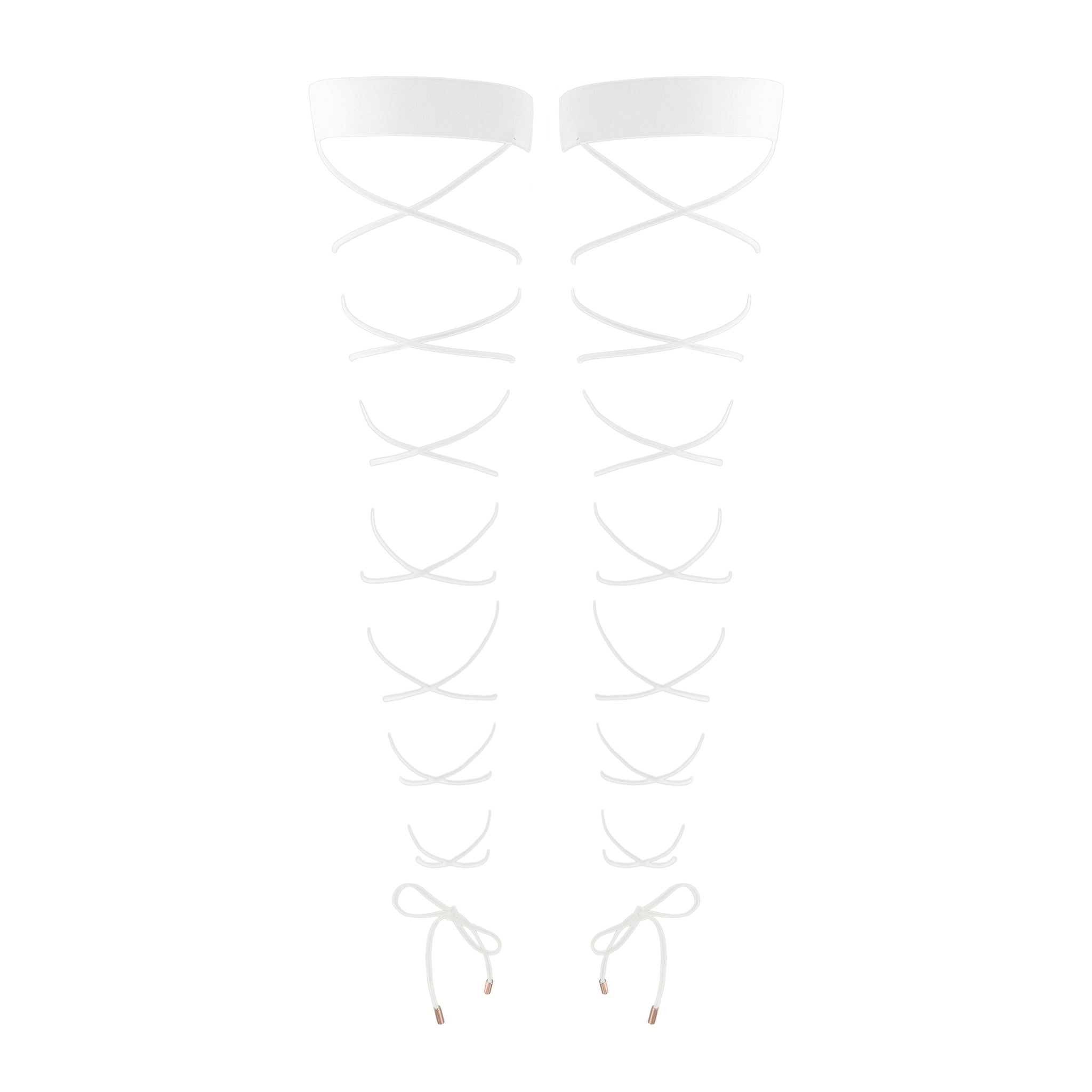 Monique Morin Lingerie Women's White Crisscross Stay Up Crystal In White
