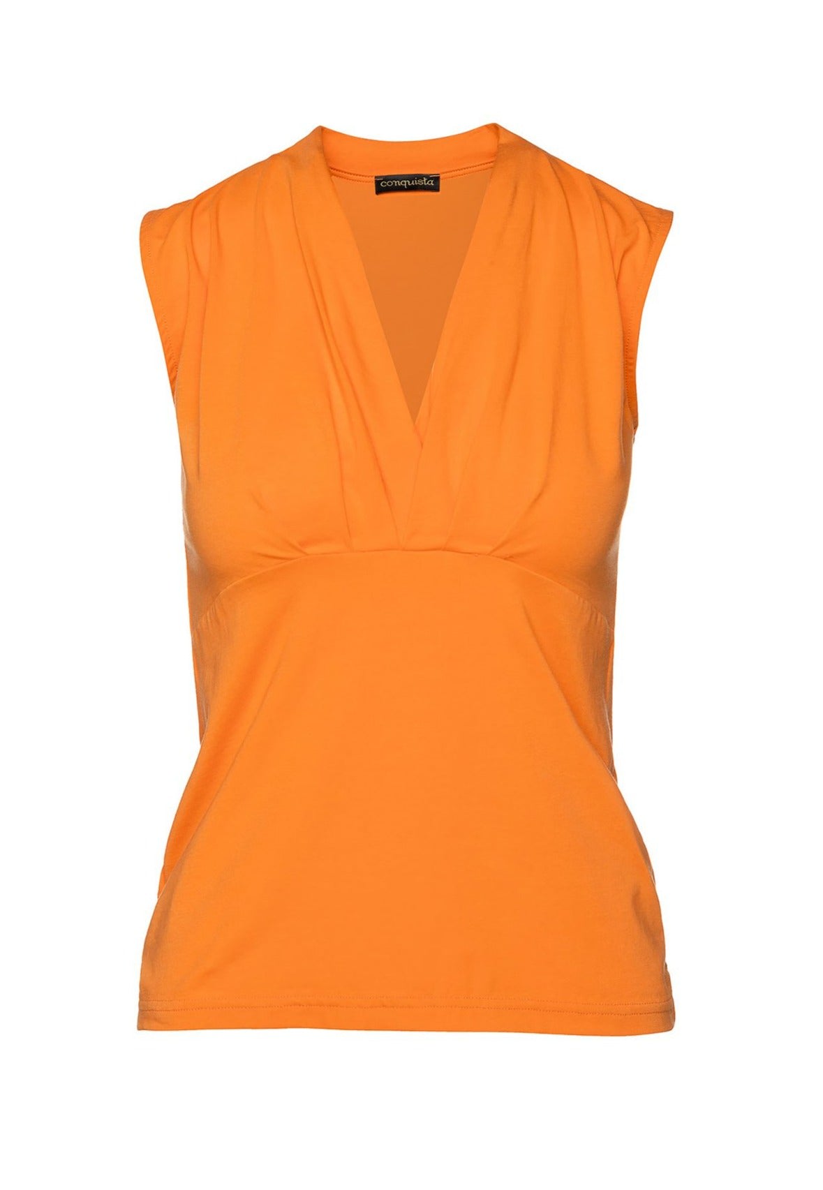 Women’s Yellow / Orange Orange Faux Wrap Sleeveless Top Small Conquista