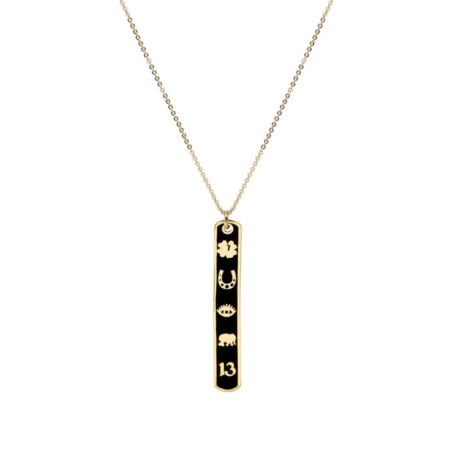 Atelier Petites Pierres Women's Gold / Rose Gold / Silver Luckyou - Black - Pendant Necklace