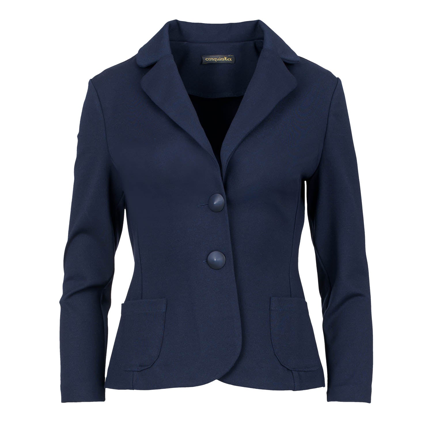 Conquista Women's Navy Blue Punto Di Roma Fitted Jacket In Blue