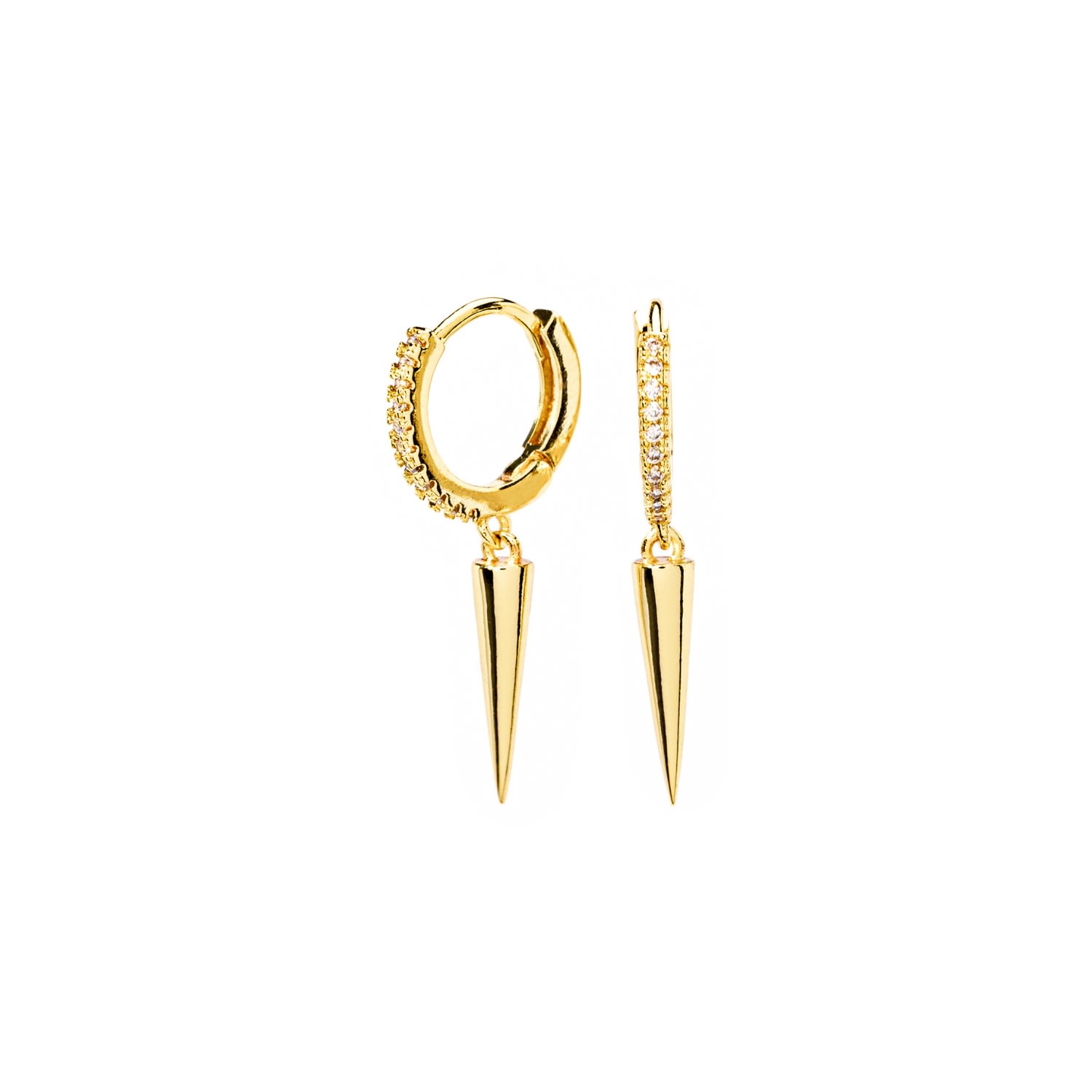 Women’s Spiked Crystal Hoop Dangle Gold Vermeil Earrings The Essential Jewels