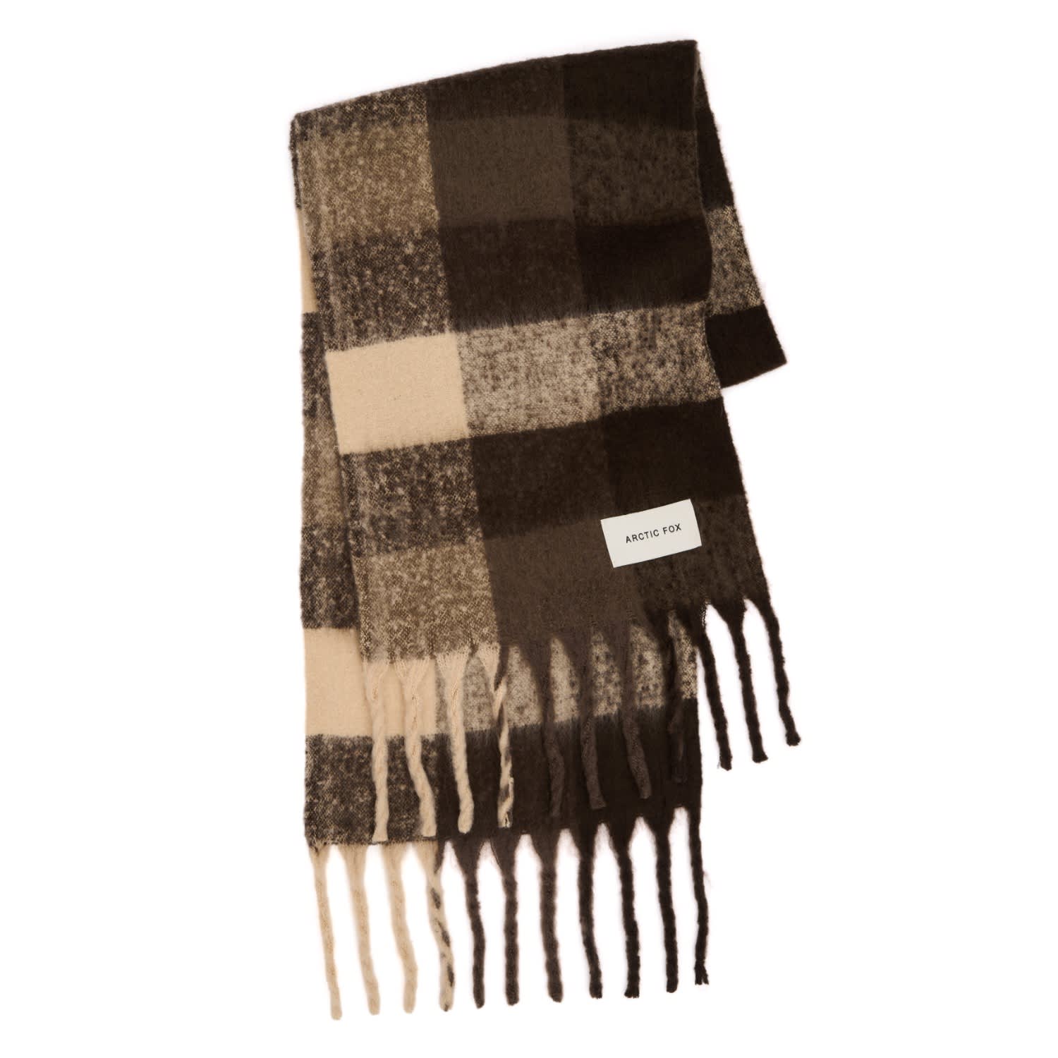 Arctic Fox & Co. Women's Brown / Neutrals The Reykjavik Check Scarf - Dark Earth Brown