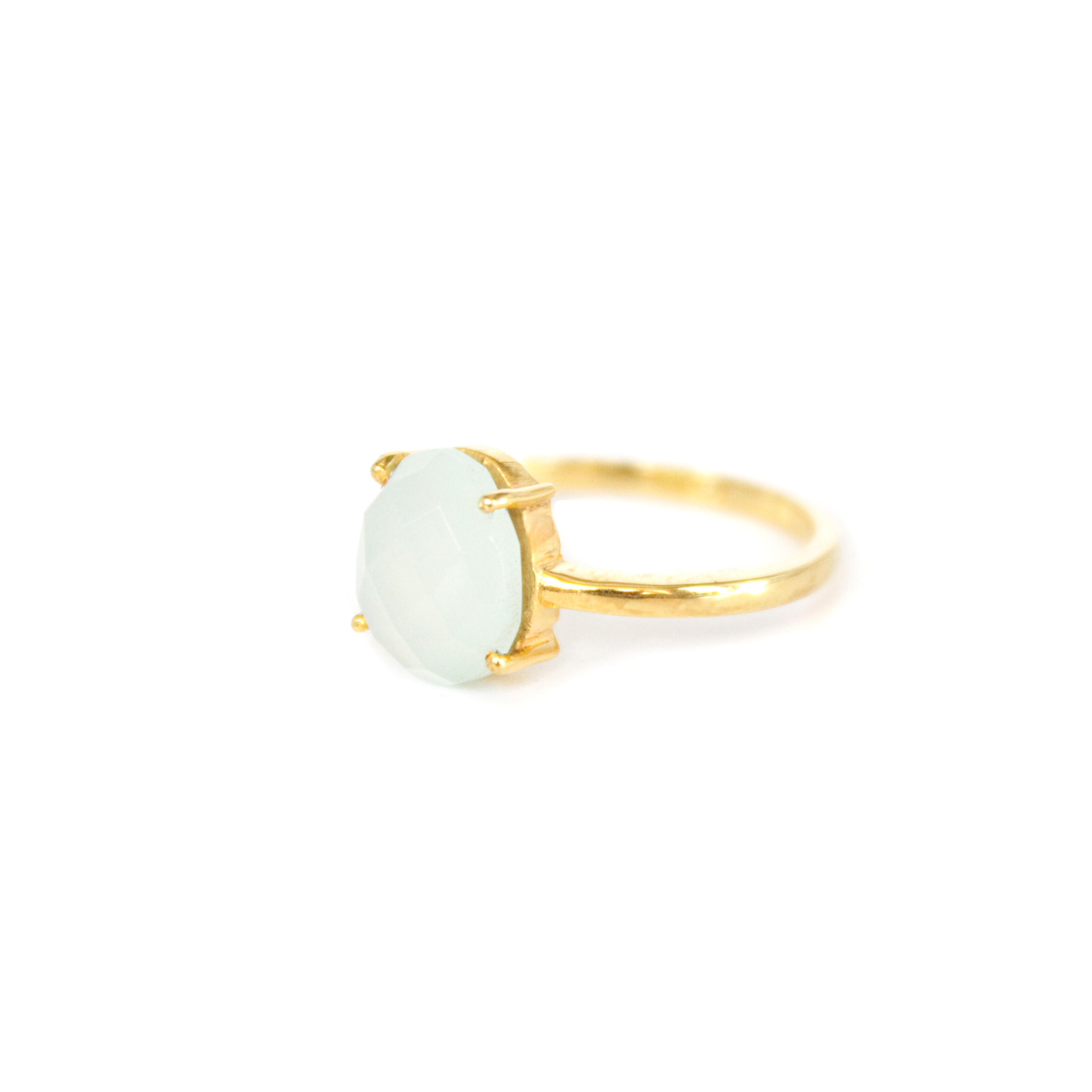 Women’s Gold / Blue / Green Lucy Ring In Aqua Chalcedony Somya London