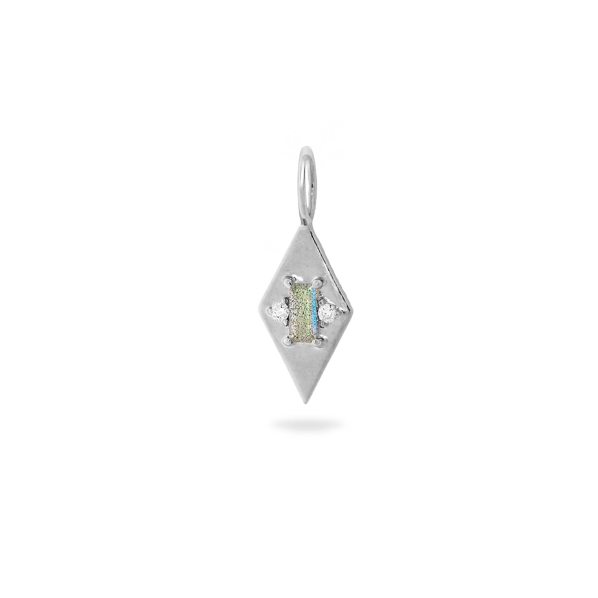 Zohreh Women's Labradorite Baguette & White Sapphire Pendant Sterling Silver In Silver