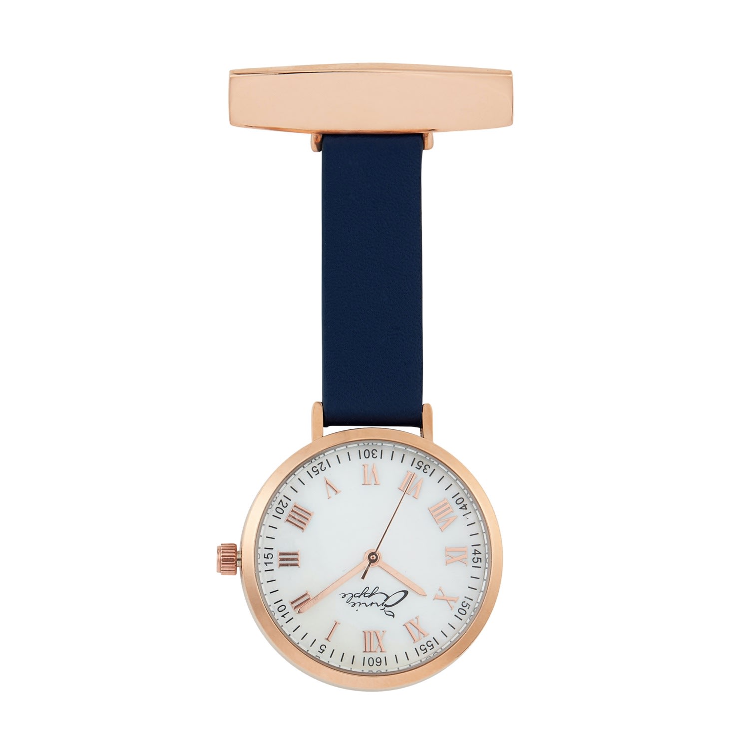 Bermuda Watch Company Women's Blue Annie Apple Meraki Mother Of Pearl Rose Gold Navy Leather Fob 35 In Blue