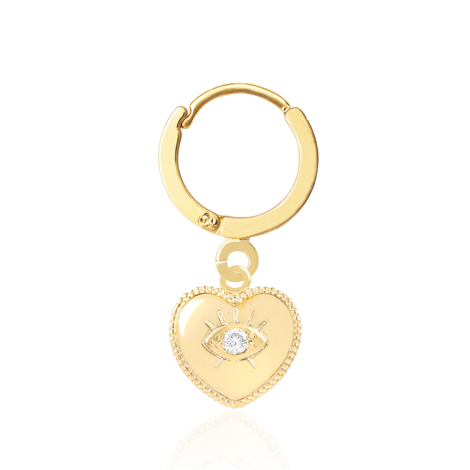 Women’s Gold Heart Eye Huggie C. j.m