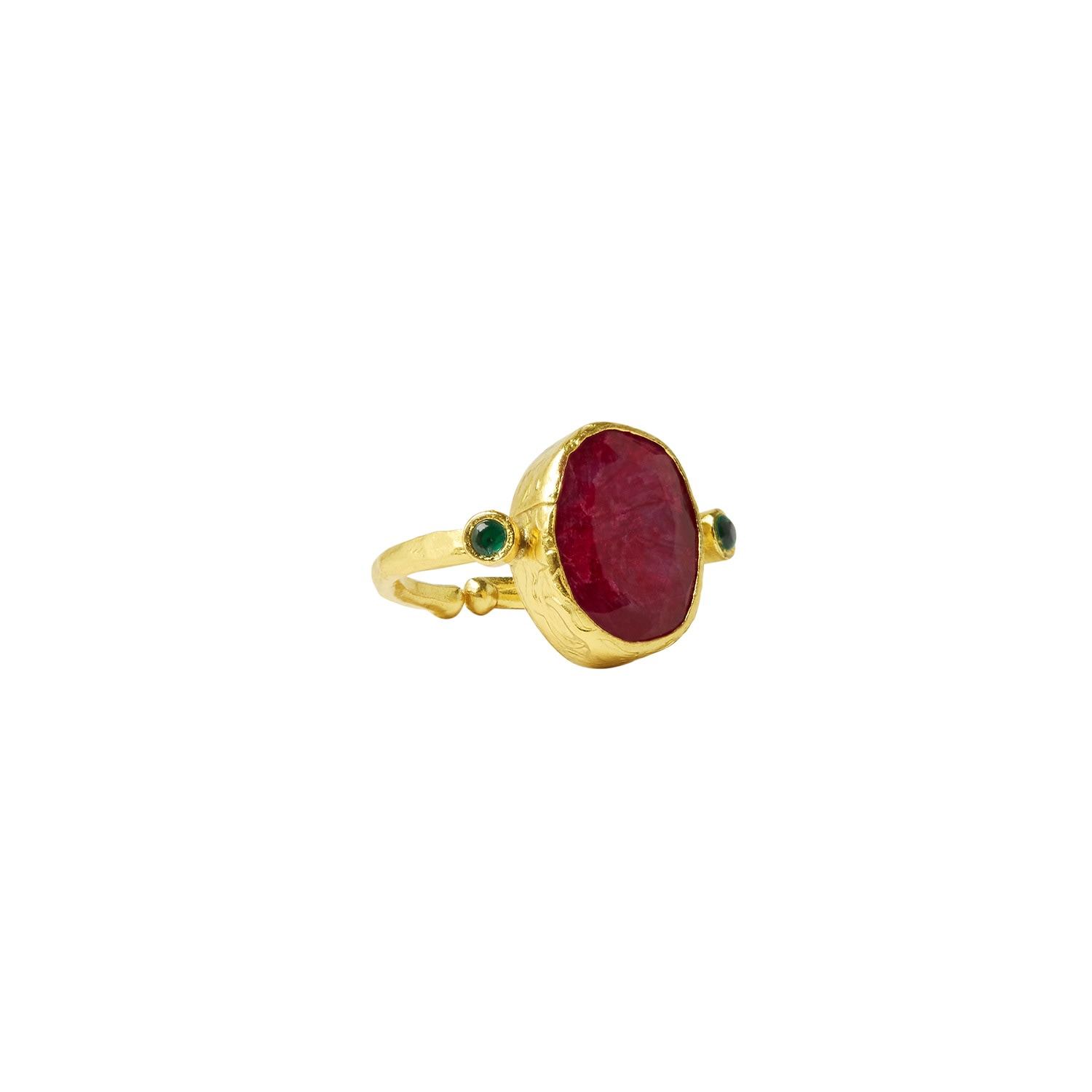 Women’s Gold / Red Lucia Ruby Cocktail Ring Ottoman Hands