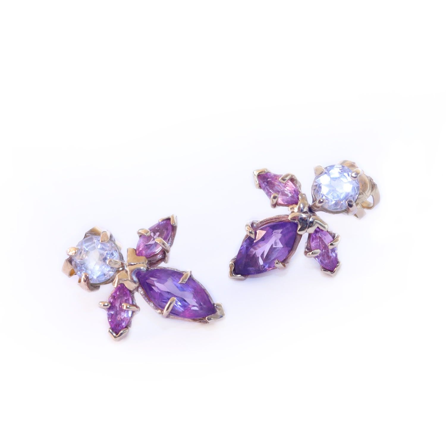 Gabriella Alicia Women's Pink / Gold Blossoming Gold Earrings In Multi
