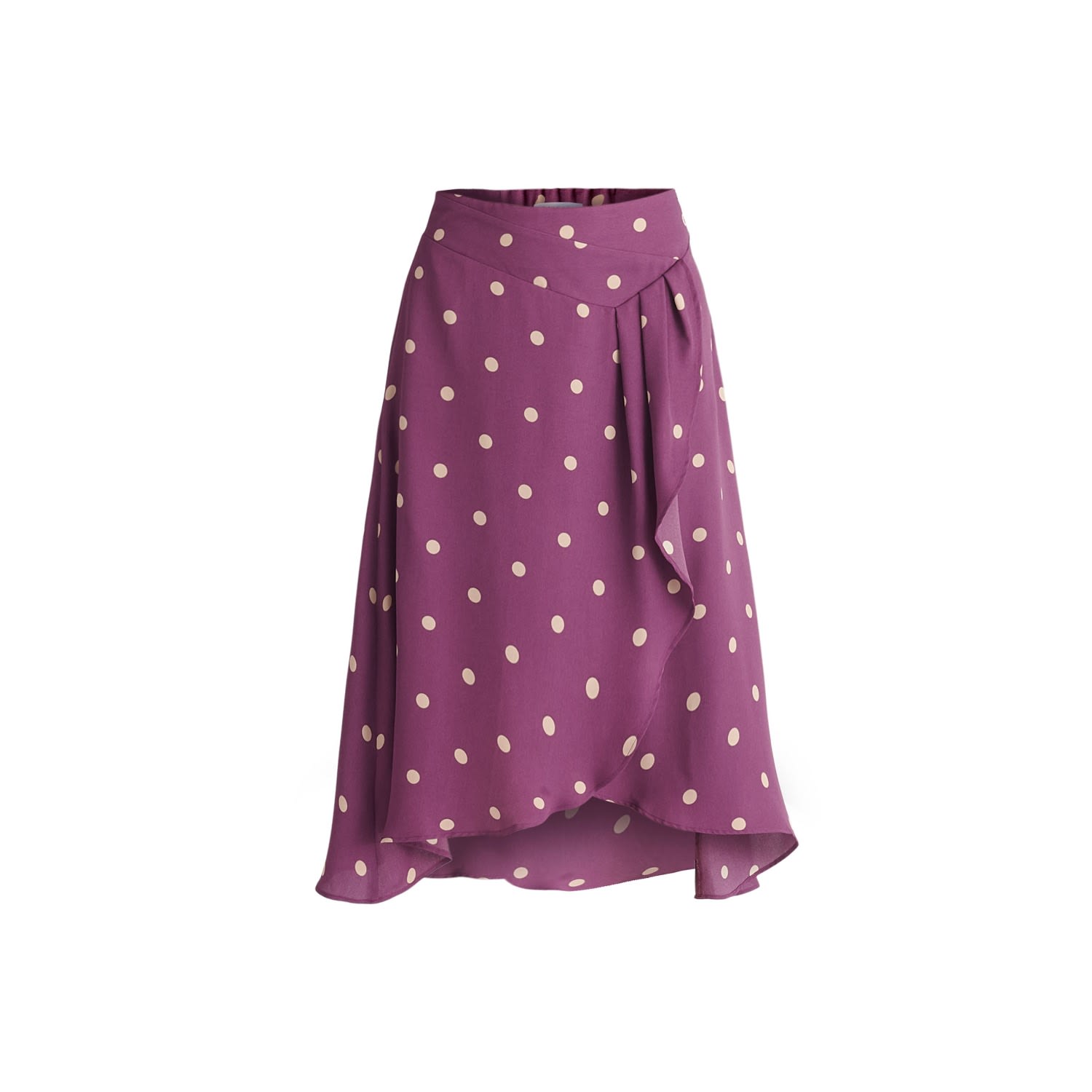 Women’s Pink / Purple Asymmetric Polka Dot Skirt In Pink And Cream Extra Large Paisie