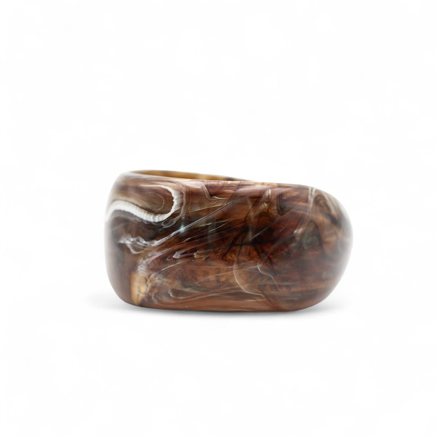 Miss Cecilia Women's Brown Mocha Marble Bangle In Brown
