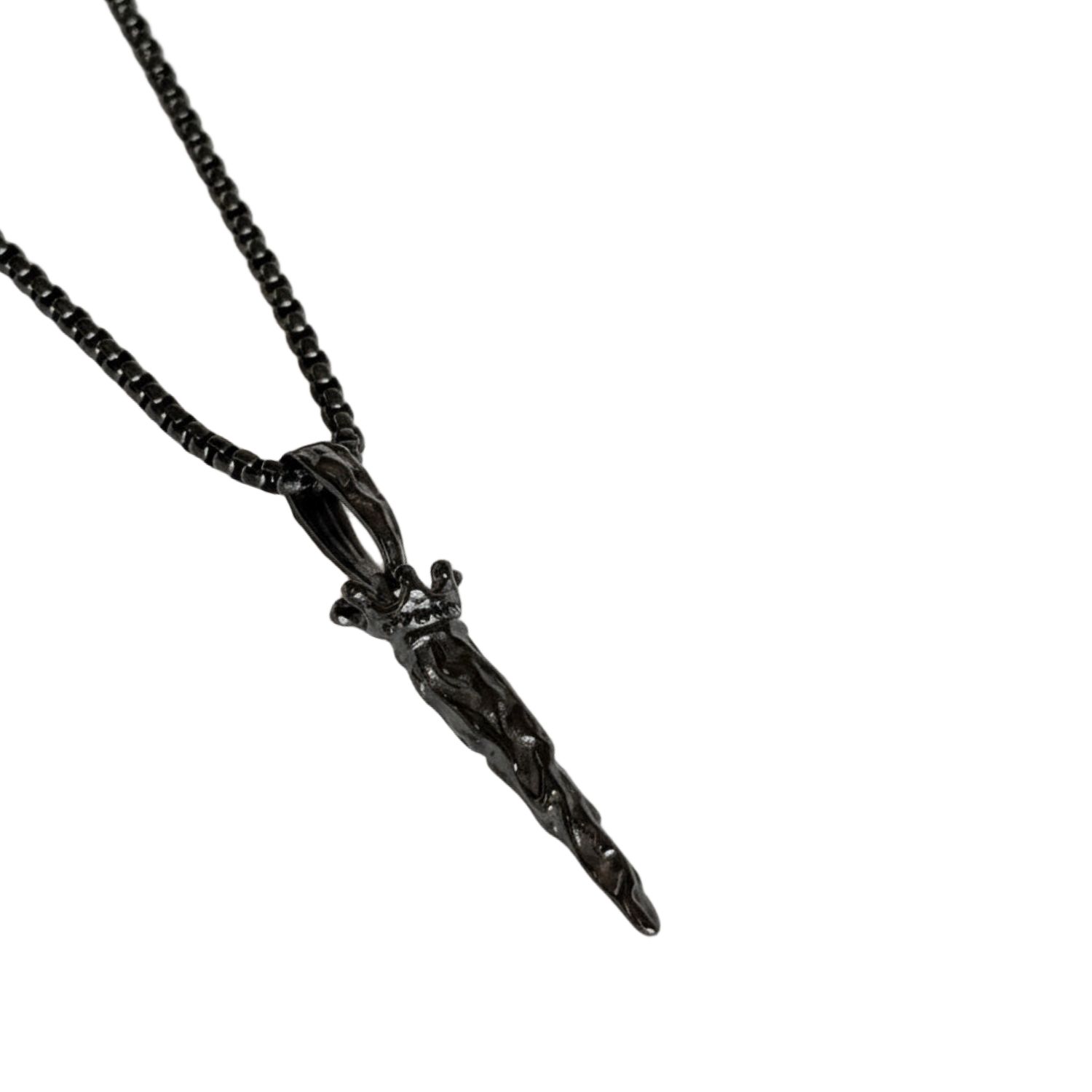 Iskra Men's Royal Horn Stainless Steel Necklace - Black In Black