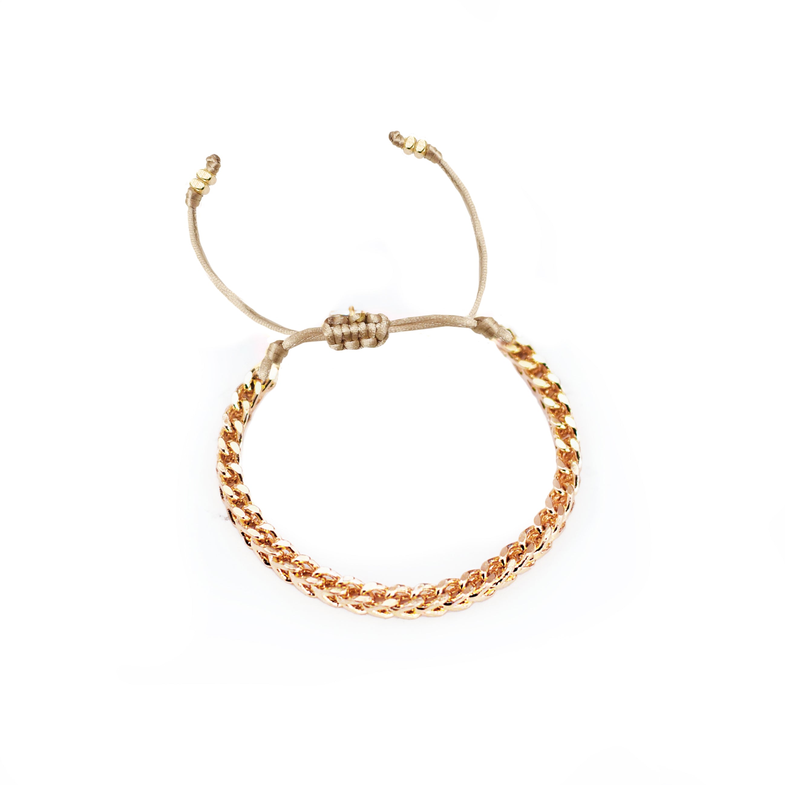 Women’s Gold Zoe Bracelet On Colored Cord - Champagne Adriana Pappas Designs