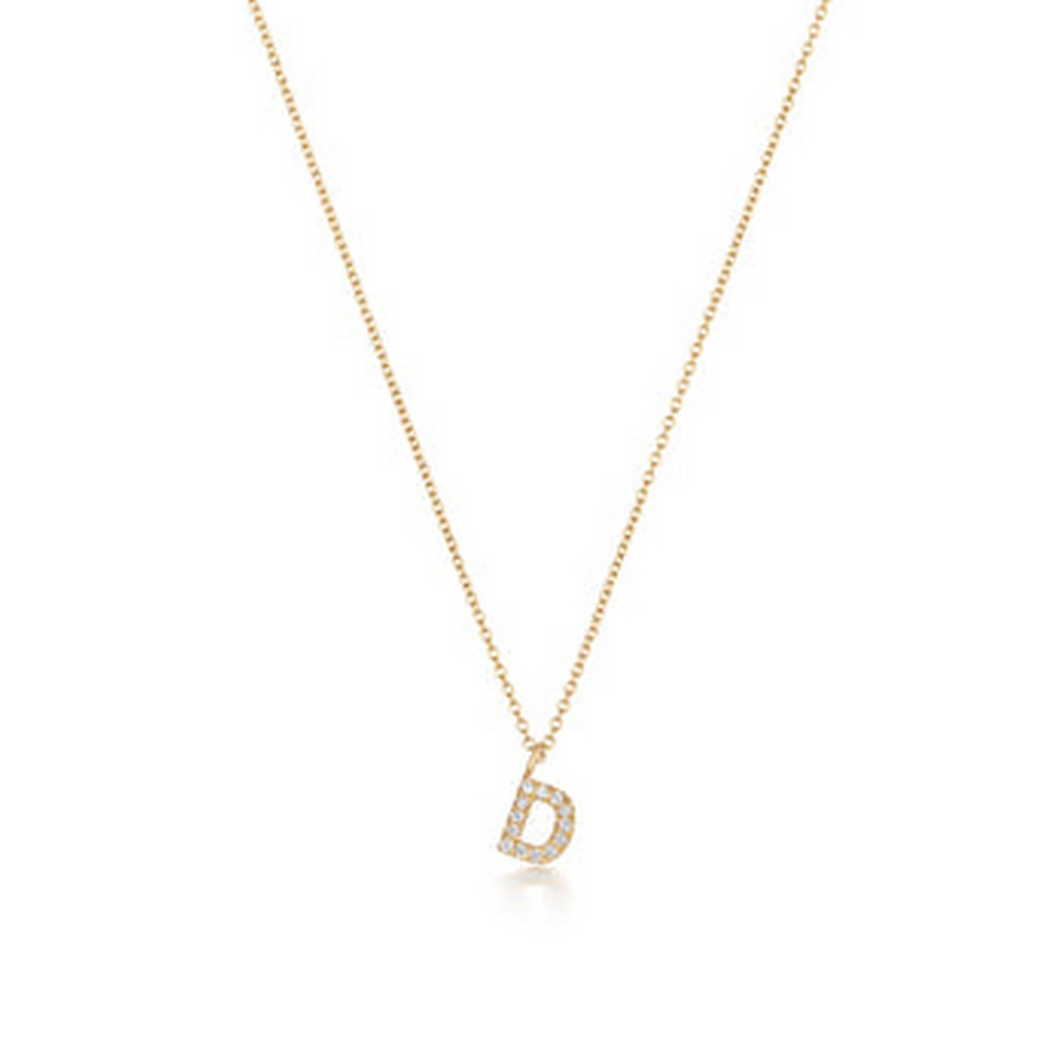 Cervin Blanc Women's White Diamond Initial D Necklace In Gold In White