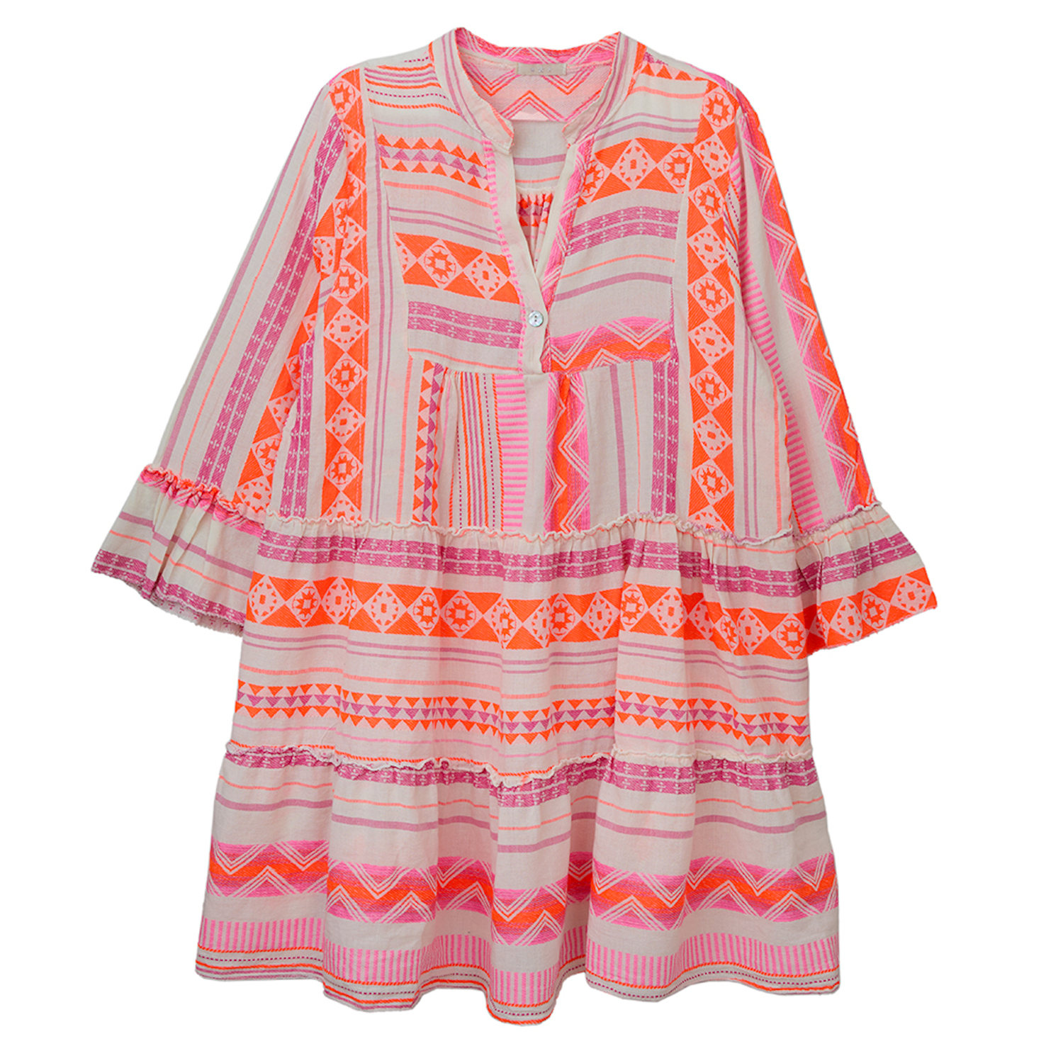 Cove Women's Aztec Neon Orange & Pink Dress
