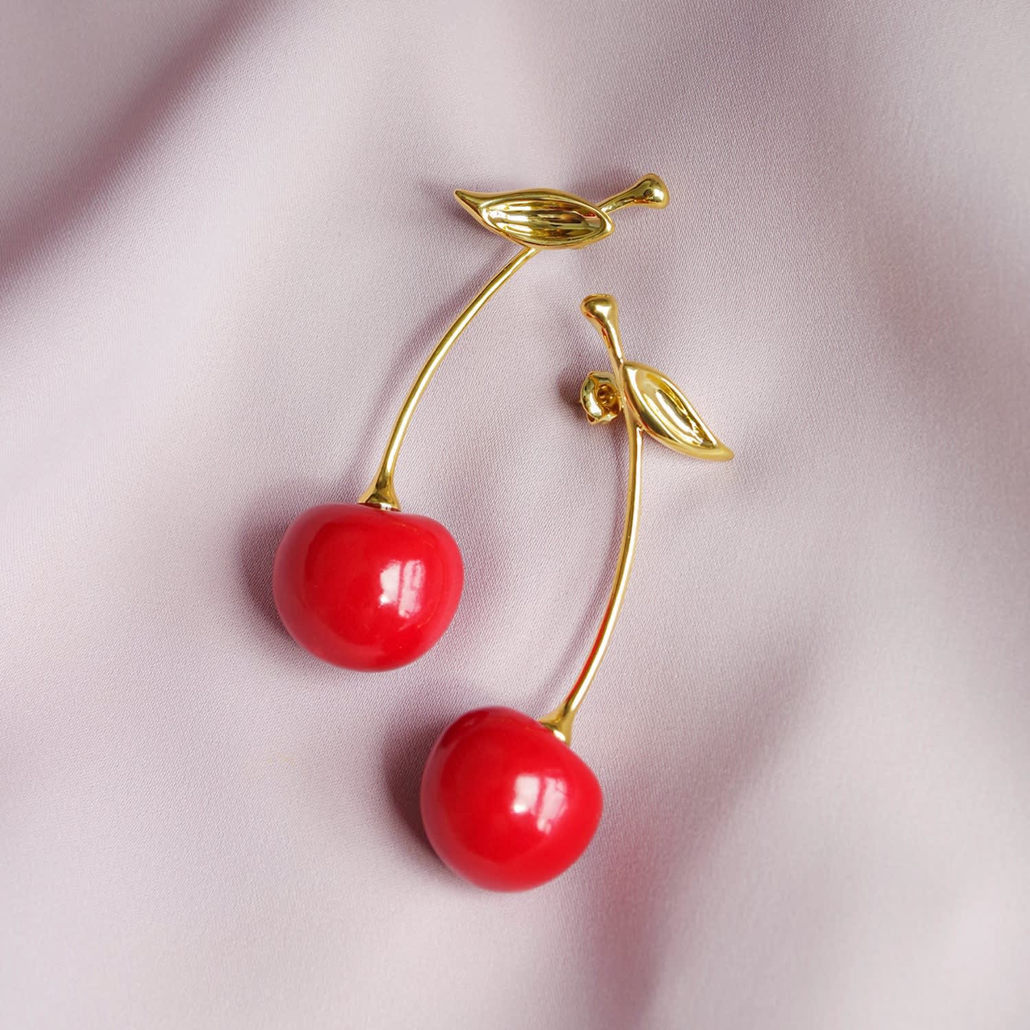 Porcelain Red Cherry Earrings POPORCELAIN Wolf Badger