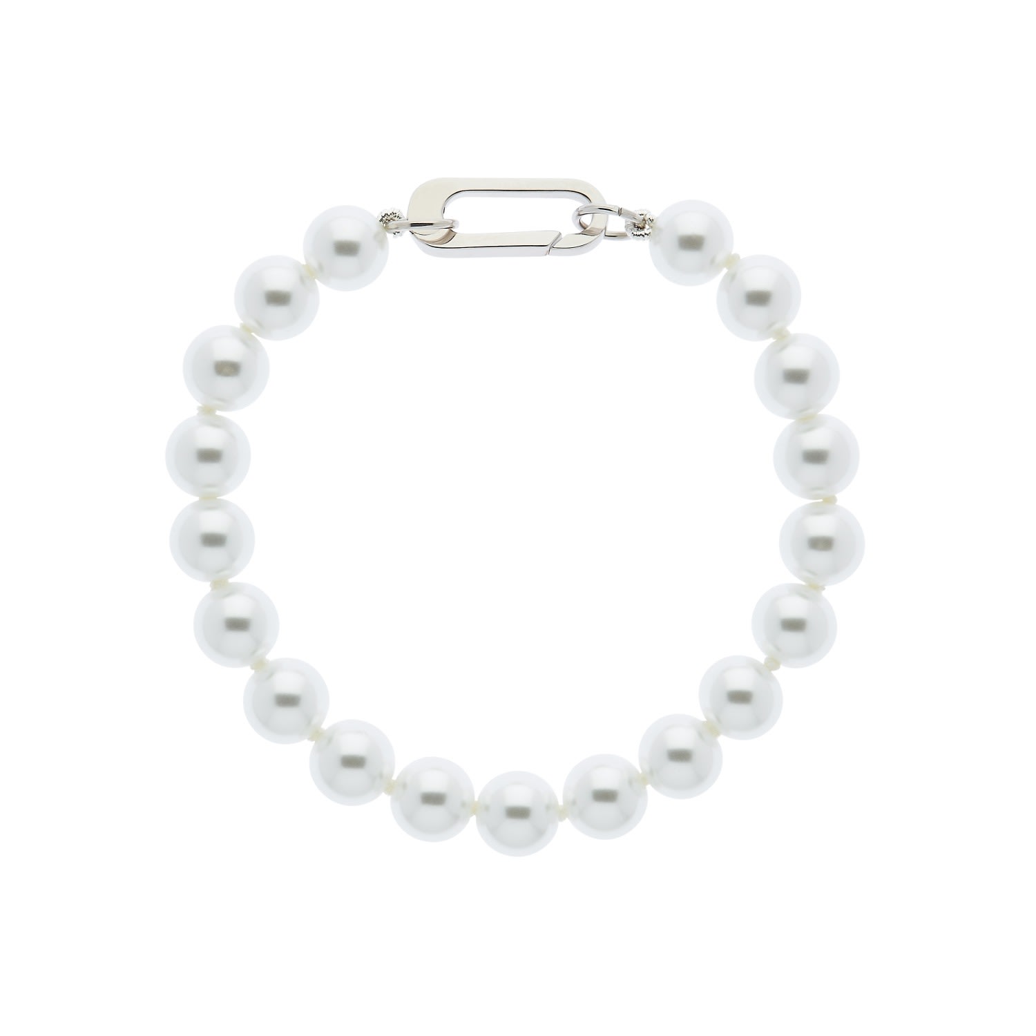 Emma Holland Jewellery Women's White Pearl & Platinum Clasp Bracelet In Metallic