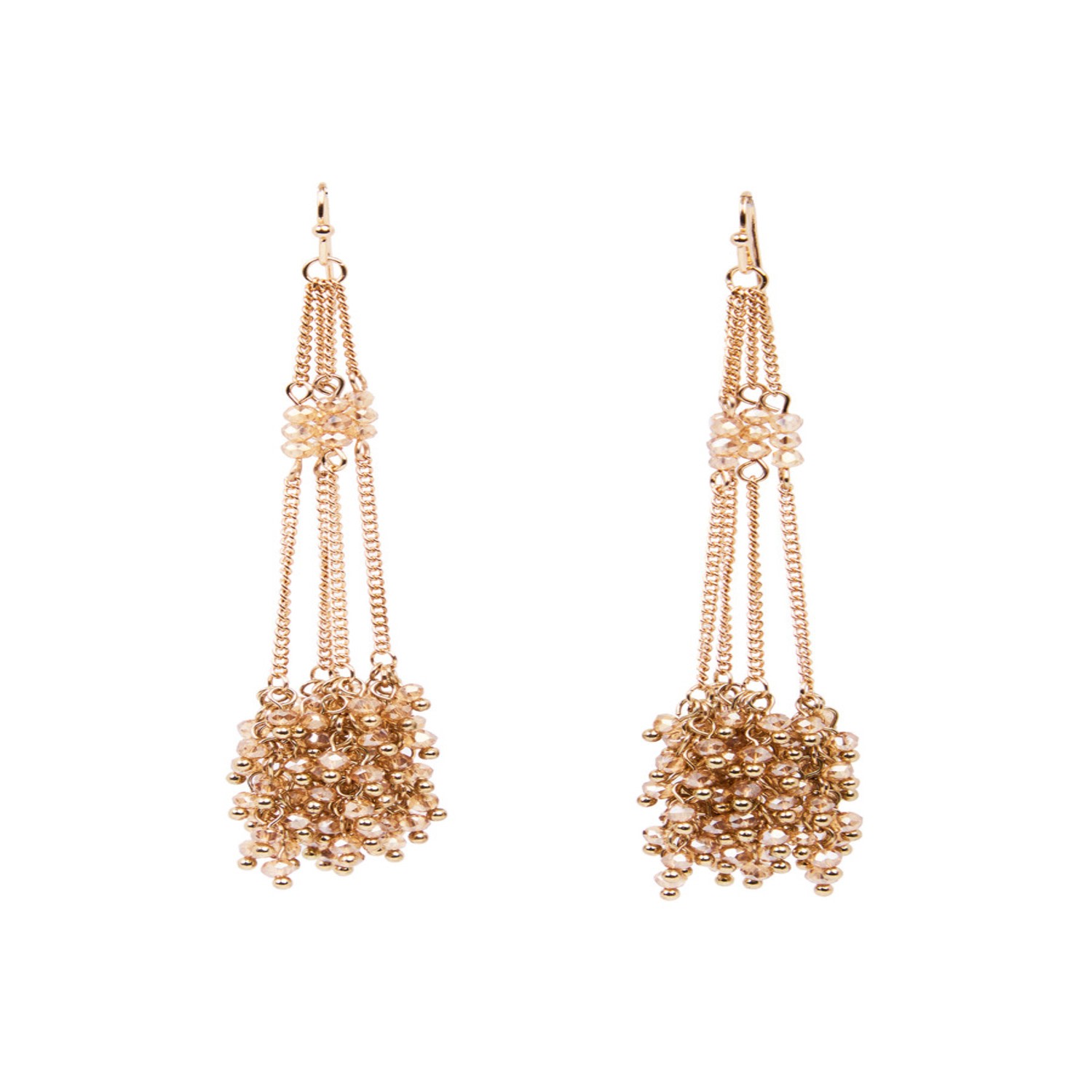 Women&rsquo;s Cluster Drop Chain Gold Earrings | Saachi